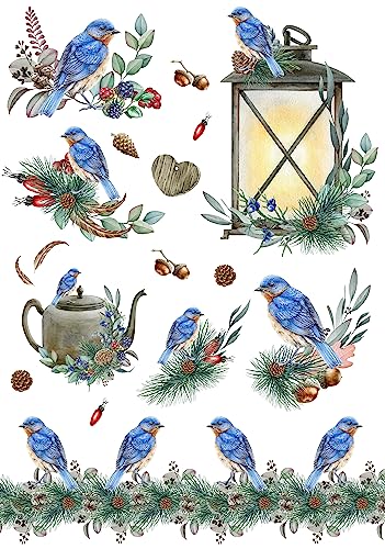 Christmas Rice Paper EASTERN BLUEBIRD – 2 sheets