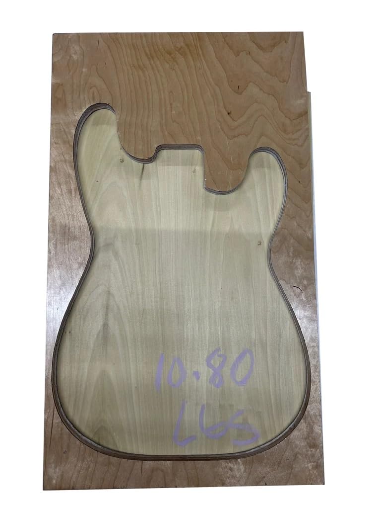 Premium Yellow Poplar Bass Guitar Body Blank - Solid Electric Guitar Body for DIY Builds - 21