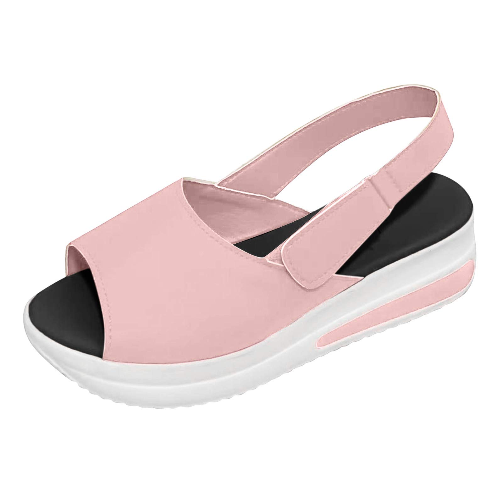 MLAGJSS Women's Wedge Sandals - Comfortable Summer Casual Dress Shoes in Silver & Black | Perfect for Beach, Vacation, and Everyday Wear