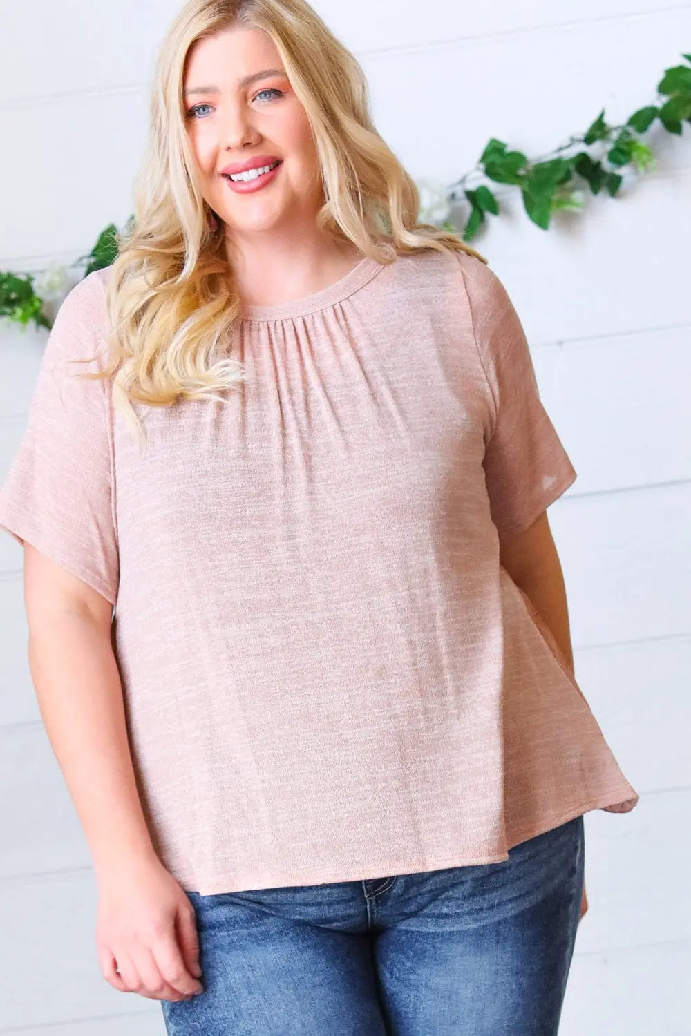 Elegant Mauve Tie Back Crinkle Floral Blouse for Women | Summer Boho Chic Tunic Top | Perfect for Beach Vacations & Date Nights