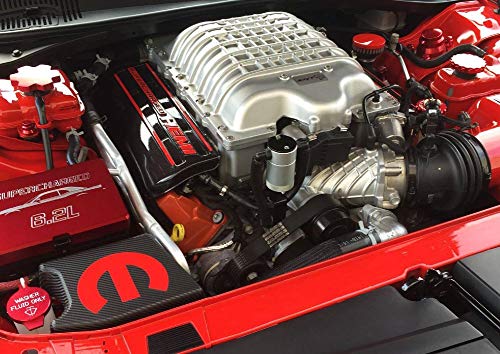 High Performance Baffled Billet Valve Cover Breather for 2015-2023 Dodge Charger SRT Hellcat 6.2L - Textured Black Finish - Engine Protection & Improved Airflow - Perfect for Racing & Street Performance
