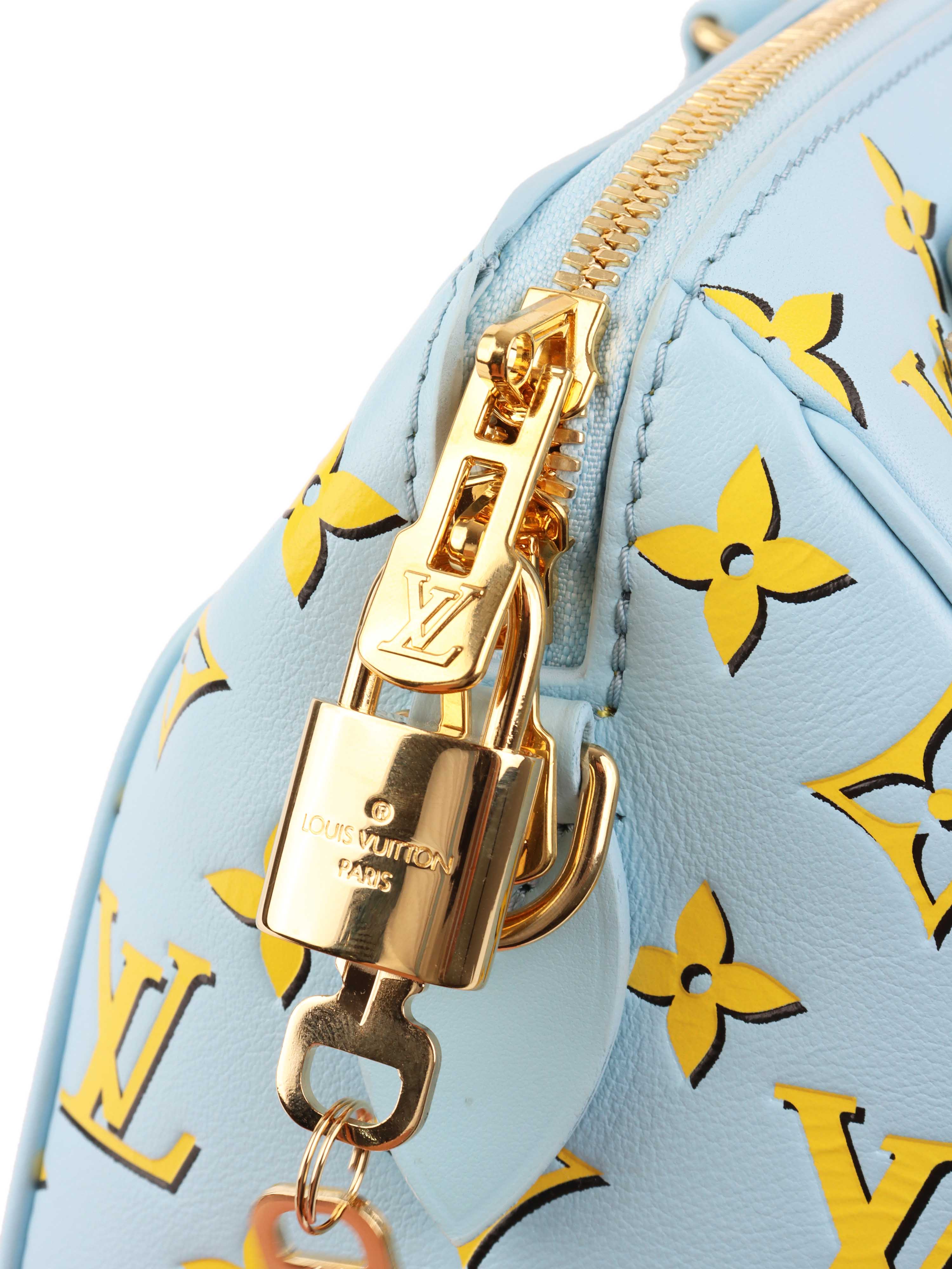 Louis Vuitton Speedy Bandouliere 20 Handbag in Baby Blue - Luxury Crossbody Purse for Women, Perfect for Travel & Everyday Use