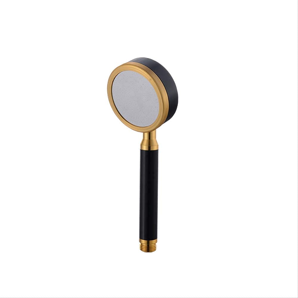 High Pressure Shower Head - Round Gold & Black Handheld Shower with Water Saving Technology for Bathroom, Spa & Relaxation