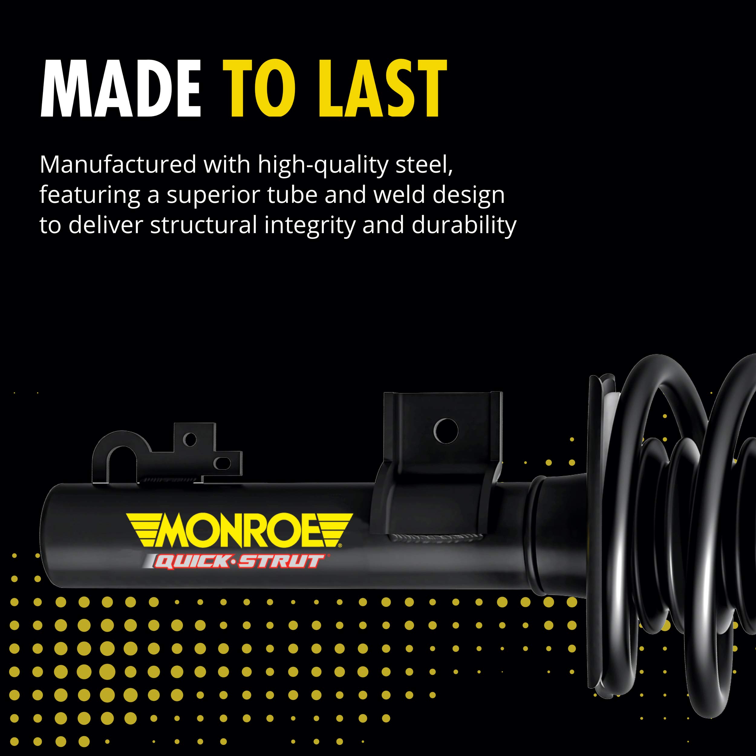 Monroe Quick-Strut 171667 Complete Strut Assembly with Coil Spring - Front or Rear Suspension Replacement for Smooth Ride & Easy Installation | Perfect for Trucks, SUVs, and Sedans