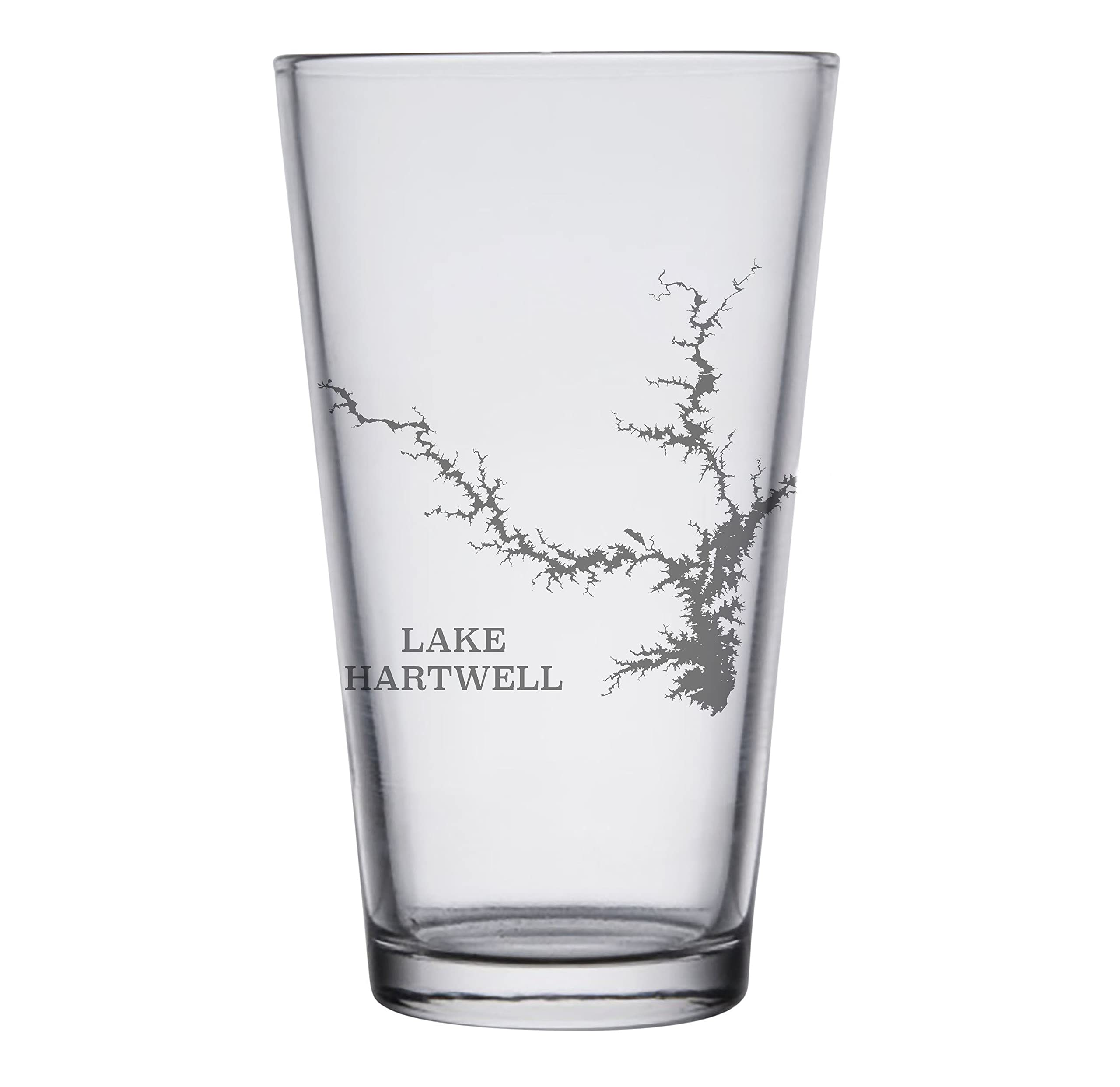 Personalized Lake Hartwell Engraved Pint Beer Glasses Set of 2 - 16oz Custom Barware for Men, Gifts for Beer Lovers, Perfect for Parties, Camping & Home Bars