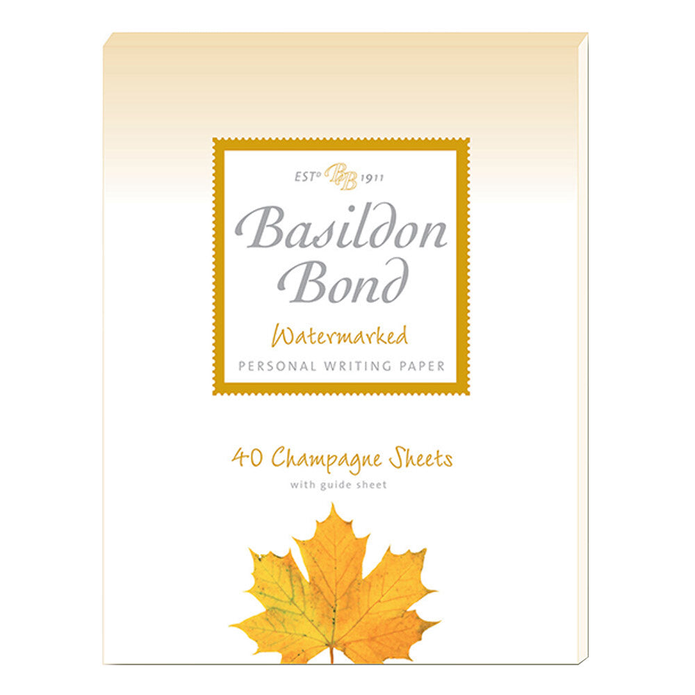 Premium Basildon Bond Writing Paper - 90gsm, 40 Sheets, Champagne Color - Elegant Stationery for Letters, Thank You Cards & Formal Correspondence