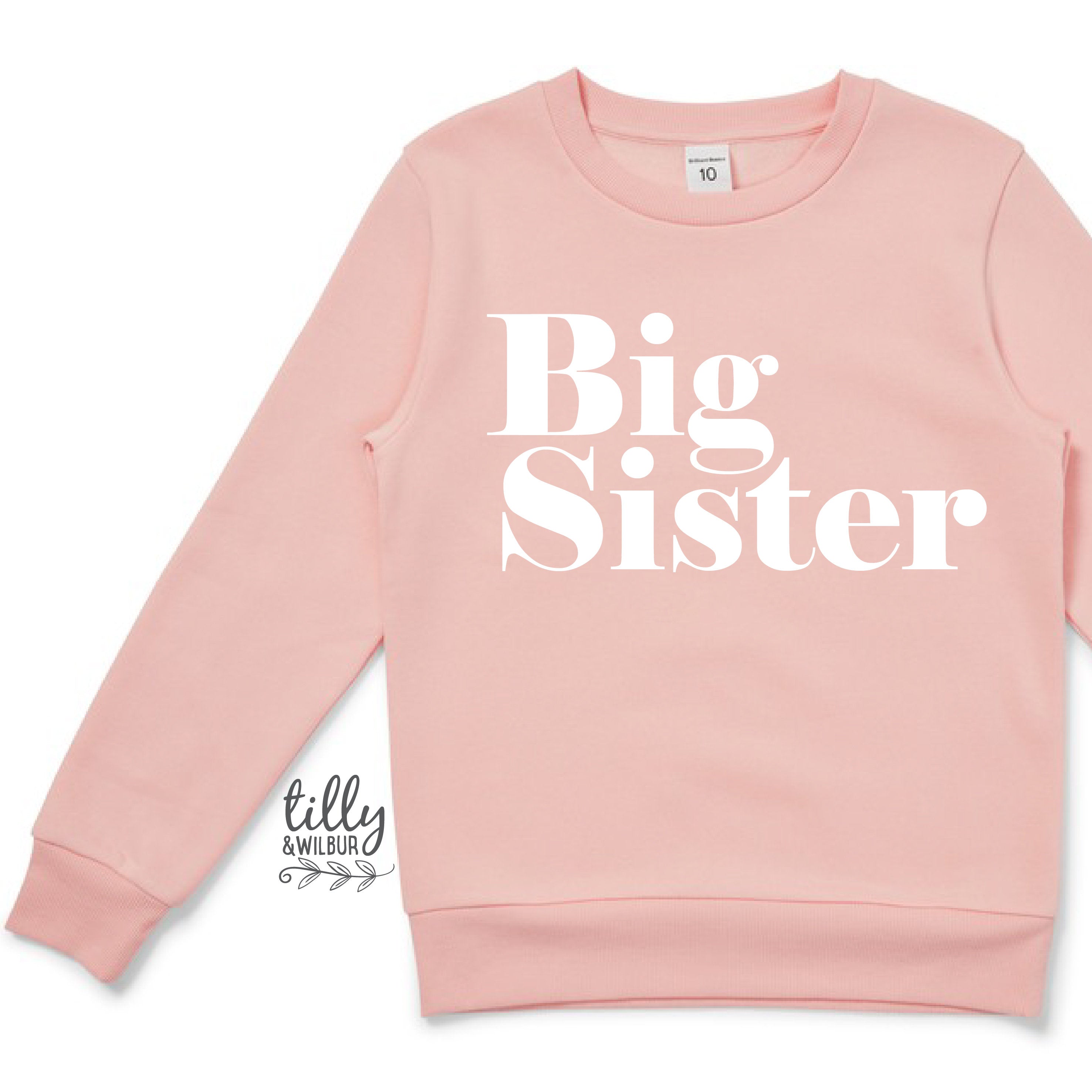 Big Sister Jumper - Cute Matching Outfits for Siblings, Family Photo Outfits, Twin Sister Clothes, Comfortable Cotton Knitwear for Girls