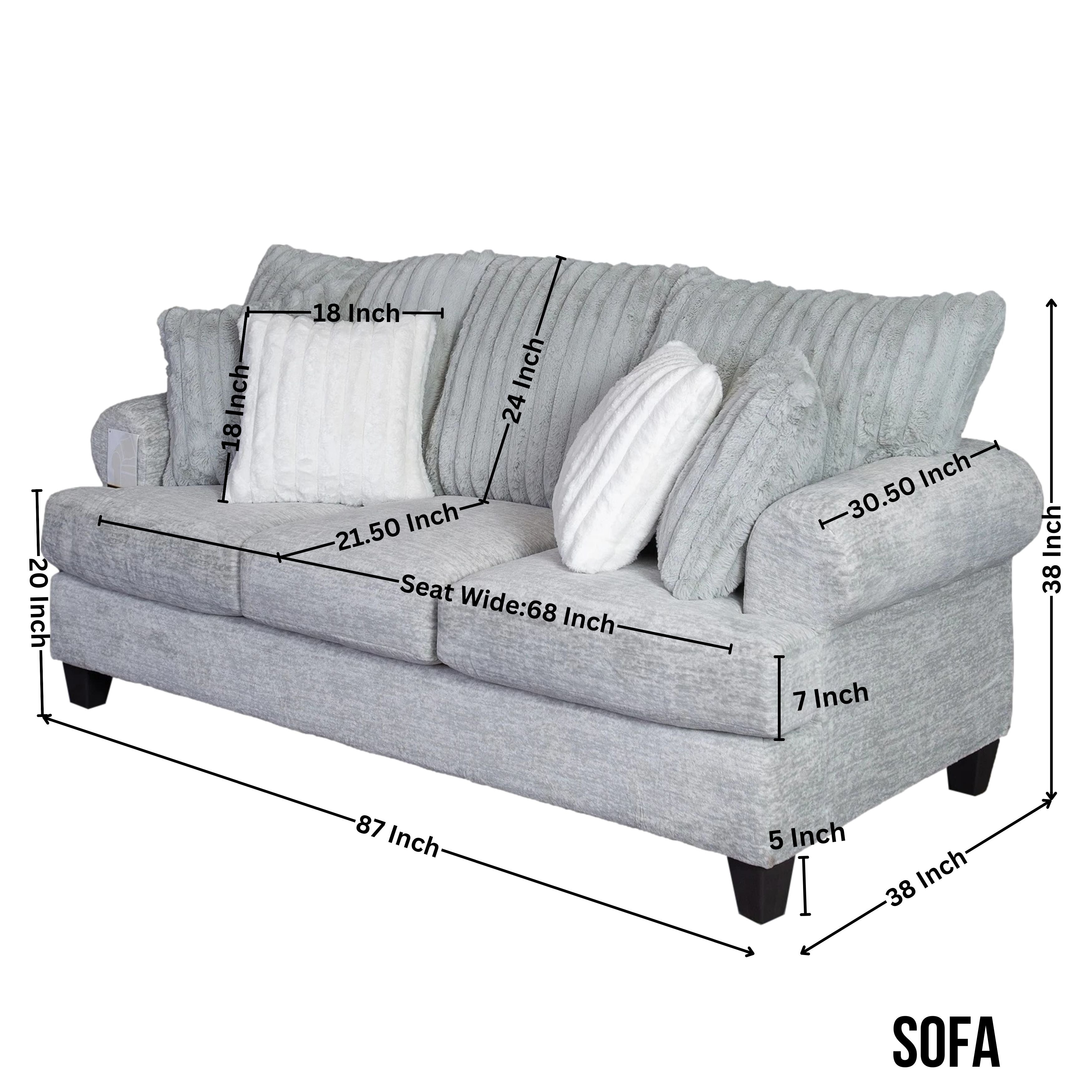 Oasis Transitional Stationary Sofa - Modern Comfortable Living Room Couch in Galactic Oyster Fabric | Perfect for Small Spaces, Apartments & Cozy Home Decor