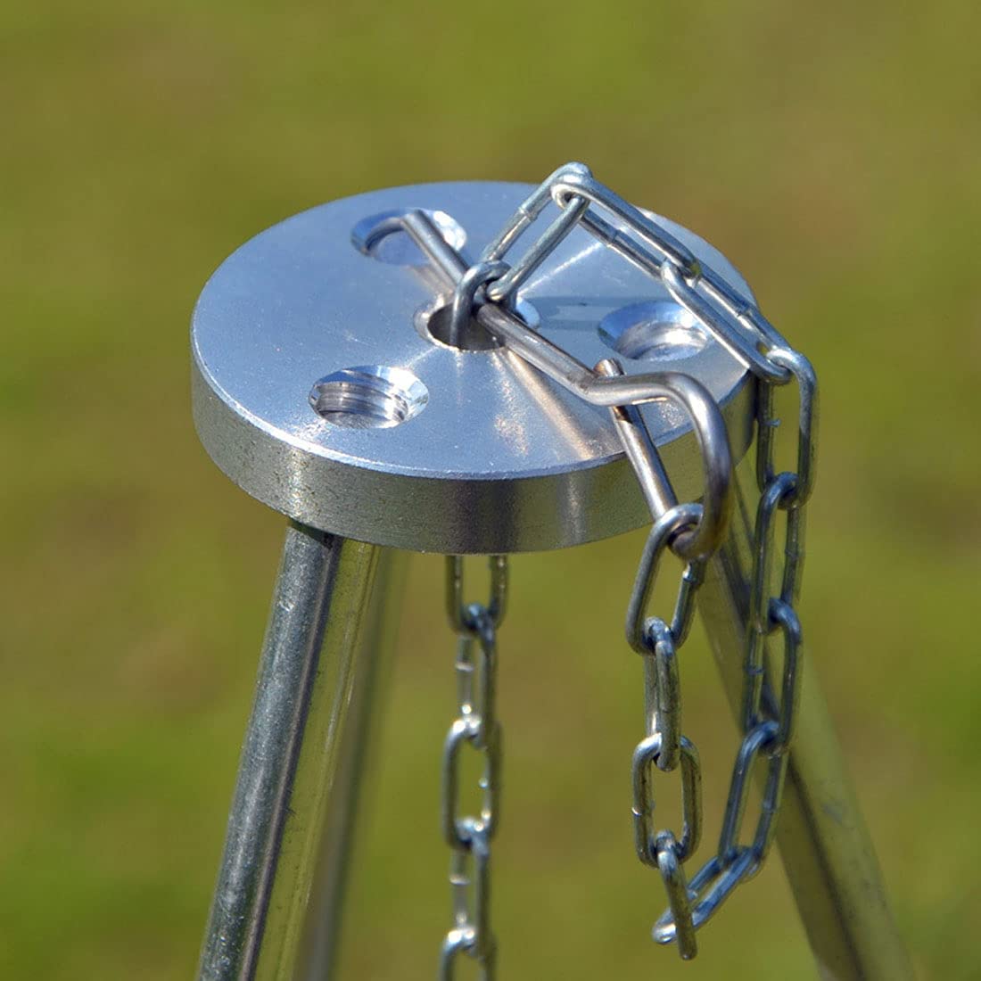 Portable Adjustable Camping Tripod Stand with Dutch Oven & Grill - Compact Outdoor Cooking Tripod Set for Campfire, Backpacking, BBQ - Includes Storage Bag & Lantern Hanger (Perfect for Camping, Hiking, Picnics & Outdoor Adventures)