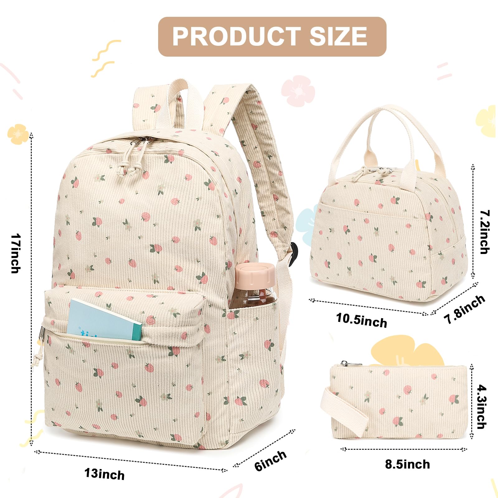 BTOOP Lightweight Canvas Backpack for Teen Girls - School & Travel
