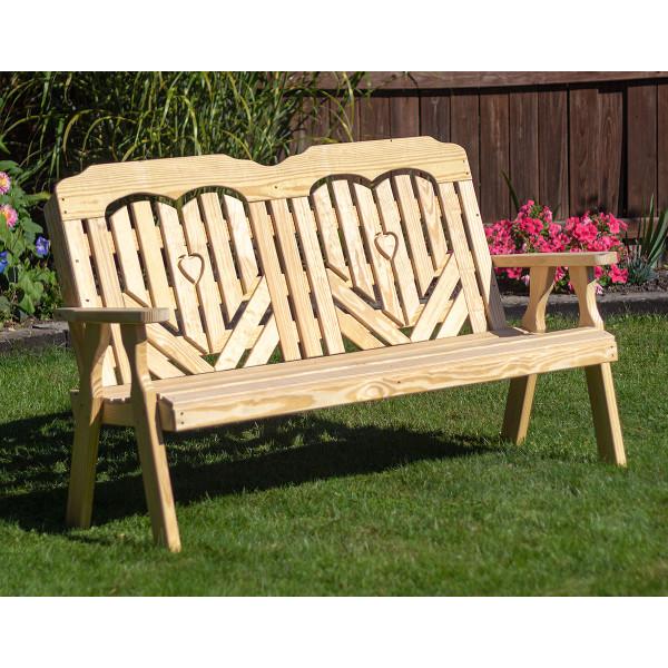 Premium Treated Pine Heartback Garden Bench - Weather-Resistant Outdoor Seating for Patio, Backyard, and Garden Relaxation