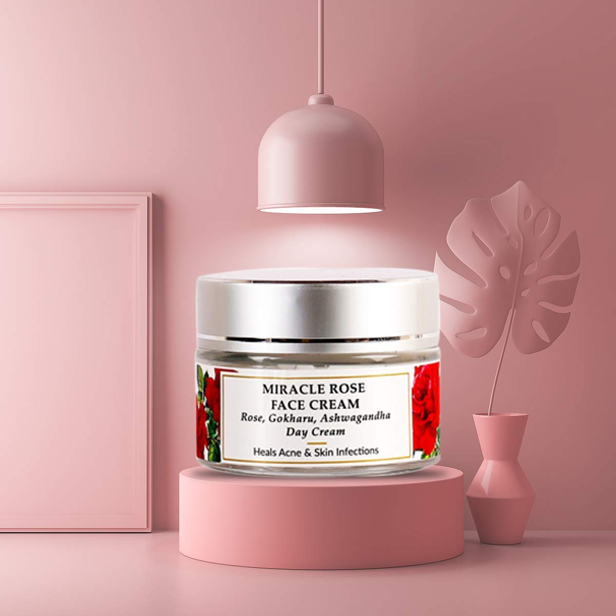 Organic Ashwagandha & Gokharu Face Cream for Dry Skin - Mirah Belle Rose Vegan Moisturizer - Natural Treatment for Dry, Damaged & Rough Skin - Men & Women - Cruelty-Free, Paraben-Free (30g) - Perfect for Night Care & Daily Hydration