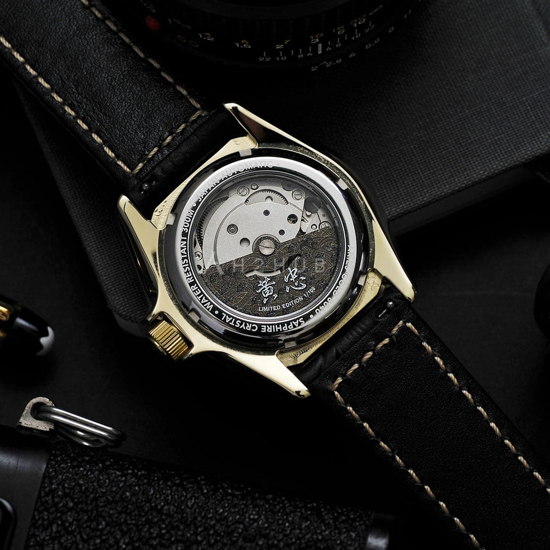 AG Collective The Huang Zhong San Guo Series Black Leather Strap Men's Watch G 8040 SAN SHI - Stylish Vintage Military Timepiece for Business, Casual Wear & Gift Giving