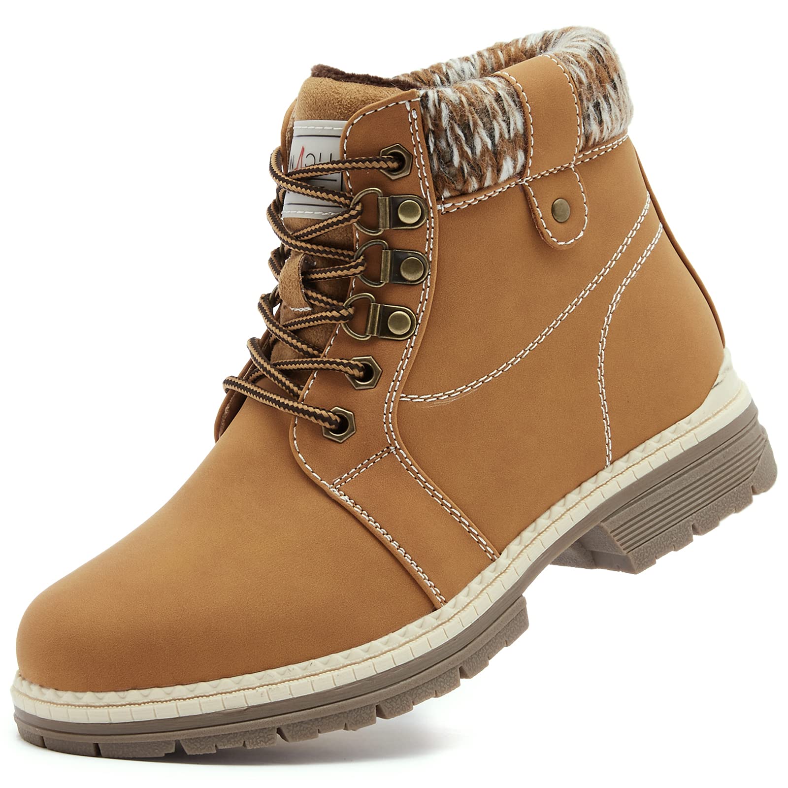 ANJOUFEMME Women's Winter Snow Hiking Work Boots - Waterproof Insulated Outdoor Boots for Cold Weather, Hiking, Snowshoeing & Work Sites