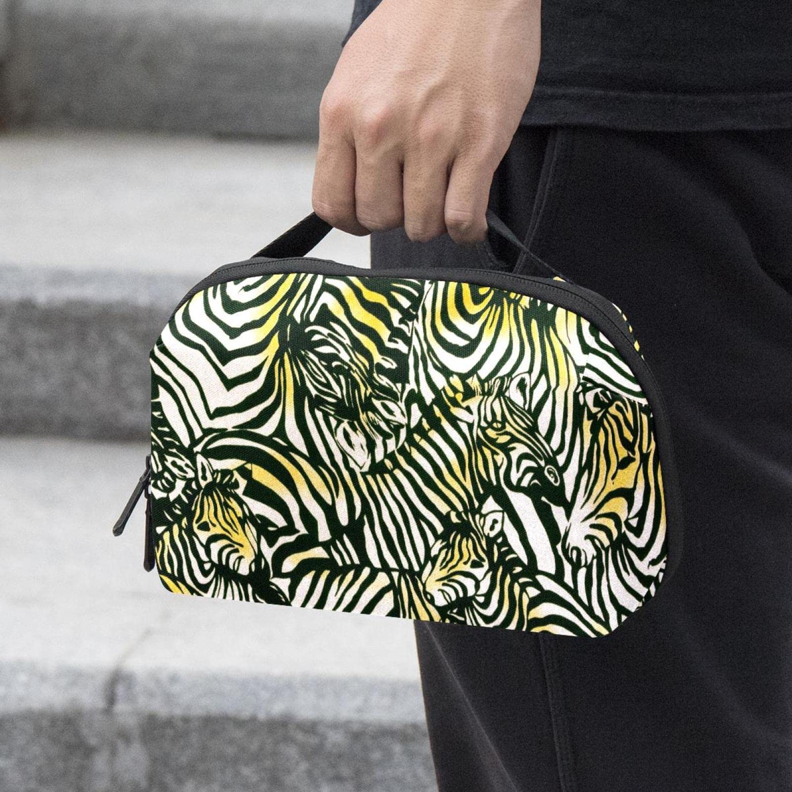 Portable Digital Makeup Bag - Waterproof Cosmetic Organizer with Animal Print for Travel & Daily Use | Perfect for Makeup Artists & Beauty Enthusiasts