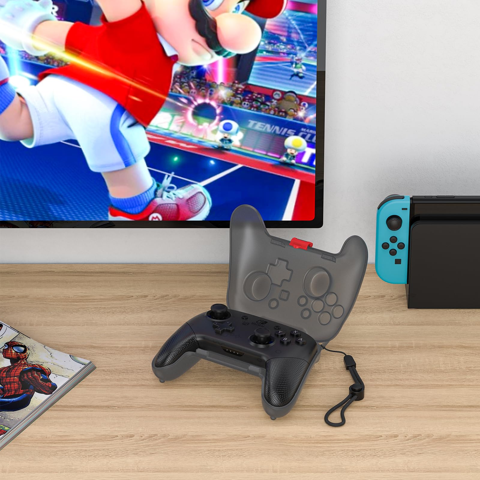 Premium Protective Case for Nintendo Switch Pro Controller - Durable Travel Carrying Storage Bag with Remote Holder - Ideal for Gaming Accessories, Travel & Home Storage