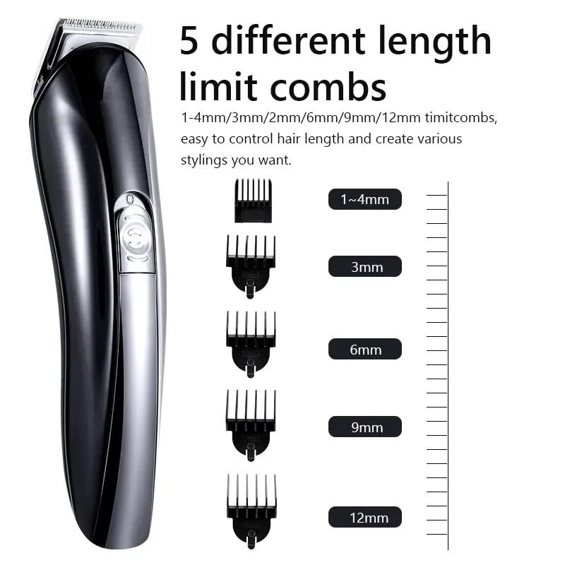 Professional Electric Hair Clipper & Beard Trimmer Kit for Men - Cordless Hair Cutting Machine with Nose/Ear Trimmer & Facial Cleaner - Perfect for Home Barbering, Grooming, and Personal Care
