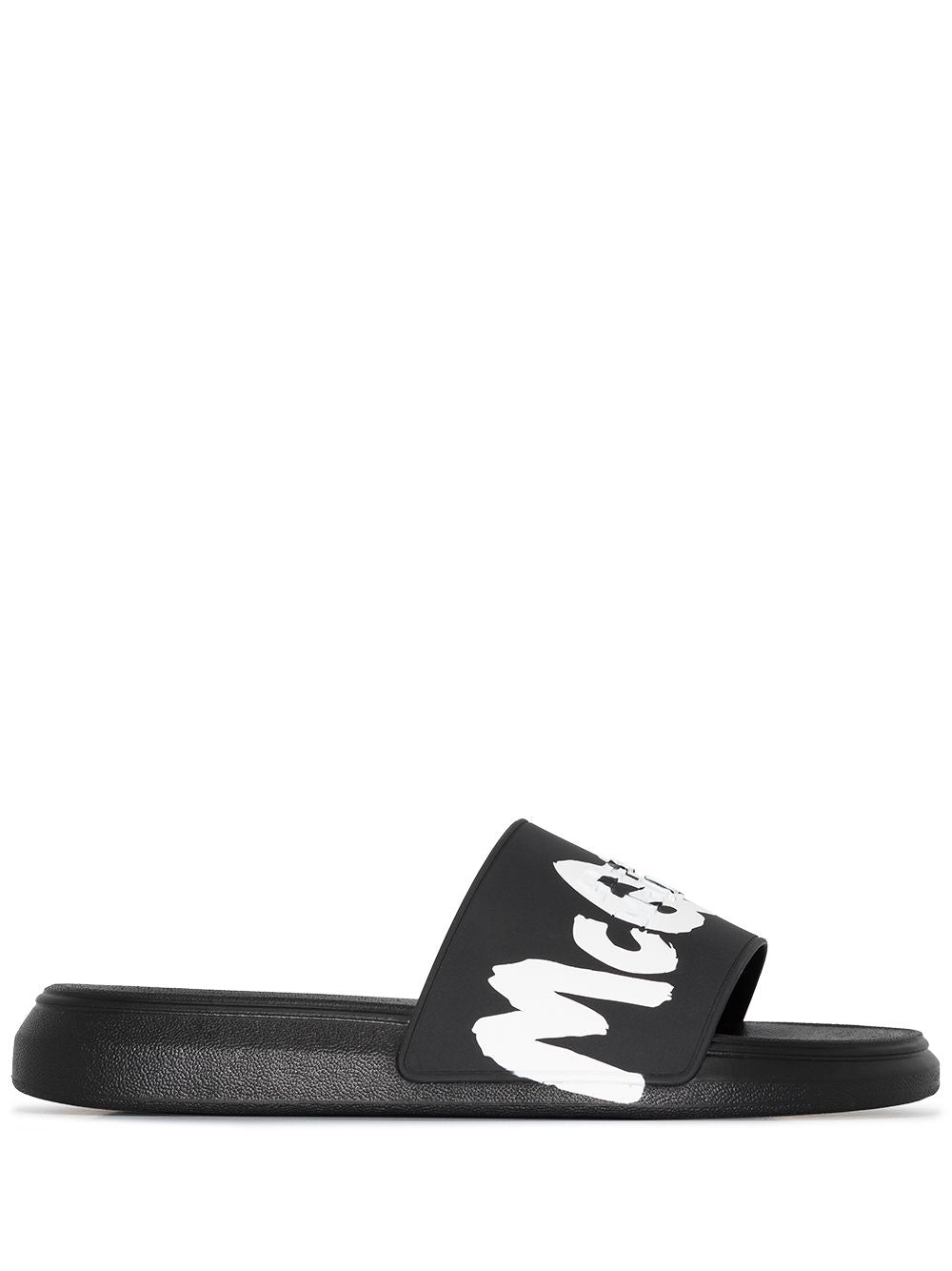 Alexander McQueen Black Leather Sandals for Women - Stylish & Comfortable Summer Shoes for Beach, Vacation & Casual Outings