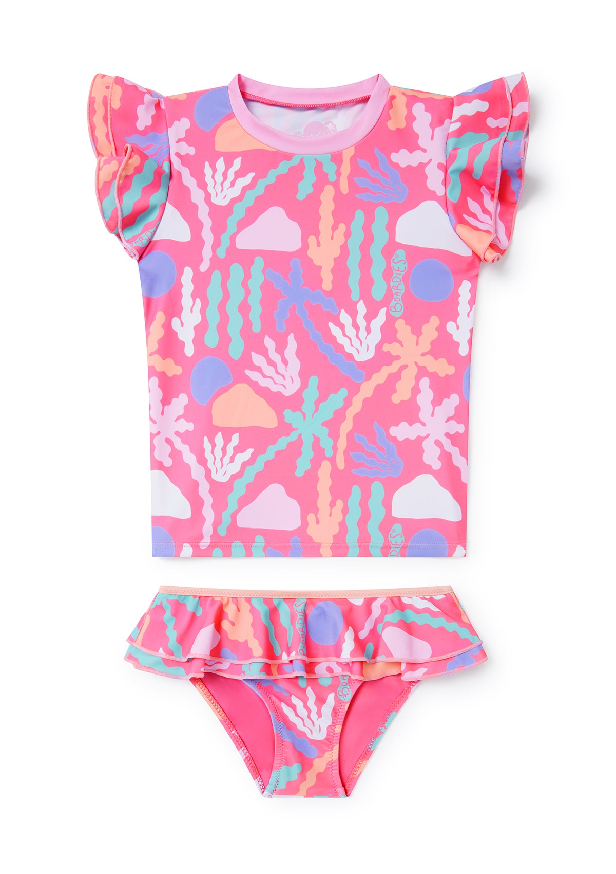 Palm Springs Little Girls Rashguard & Matching Mother Daughter Swimwear Set - UV Protection for Beach, Pool, and Family Vacation