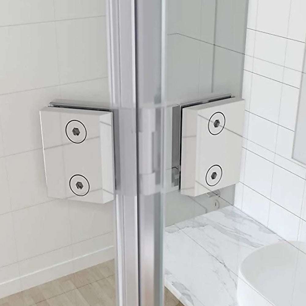 180 Degree Brass Glass to Glass Shower Door Hinge - Black Finish for Frameless Shower Enclosures, Heavy Duty Bathroom Hardware for Modern Home Renovation