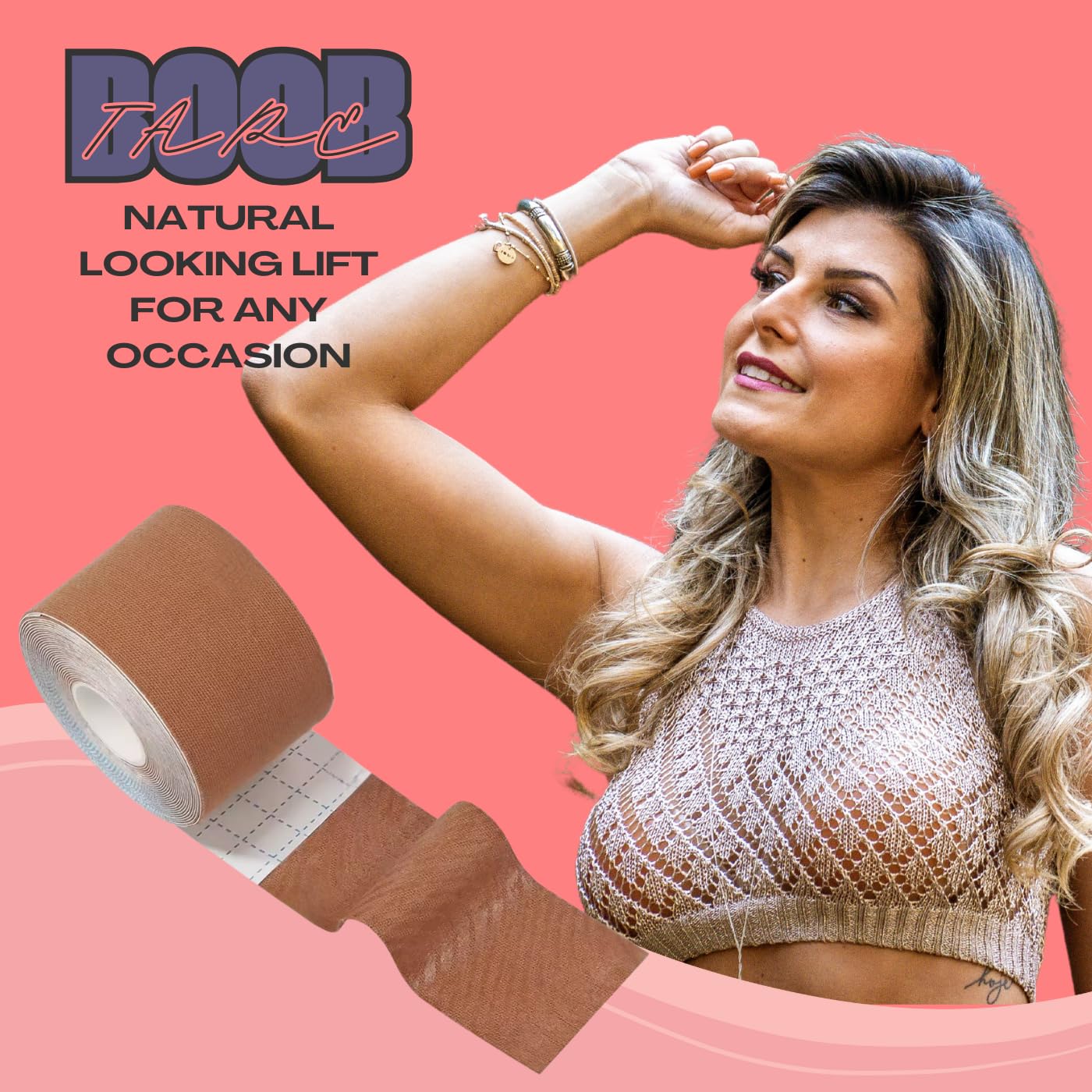 TIDDII TAPE: Premium Breast Lift Tape & Boob Support Kit - Skin-Safe Body Tape for Push Up, Strapless Dresses & Backless Outfits - Perfect for Weddings, Parties & Special Occasions