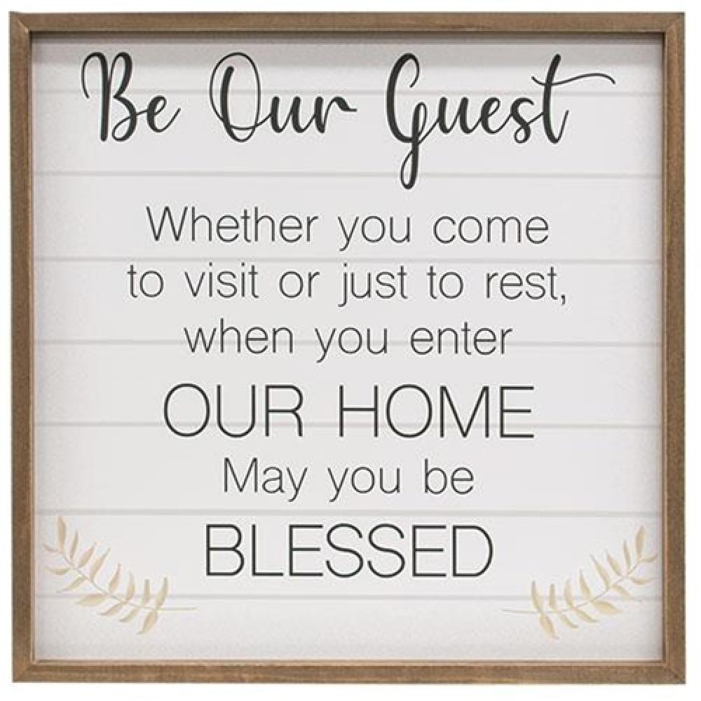 Be Our Guest Framed Sign - Rustic Wooden Wall Decor for Home, Restaurant & Cafe - Perfect for Disney Fans & Themed Parties