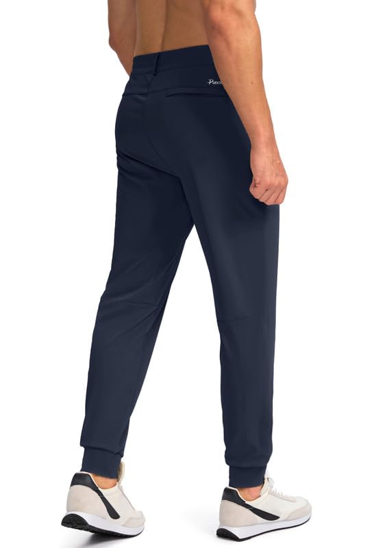 Pudolla Men's Slim Fit Golf Joggers Pants with Zipper Pockets - Stretchable Lightweight Sweatpants for Casual Wear & Golfing | Perfect for Golf Course, Office & Weekend Outings
