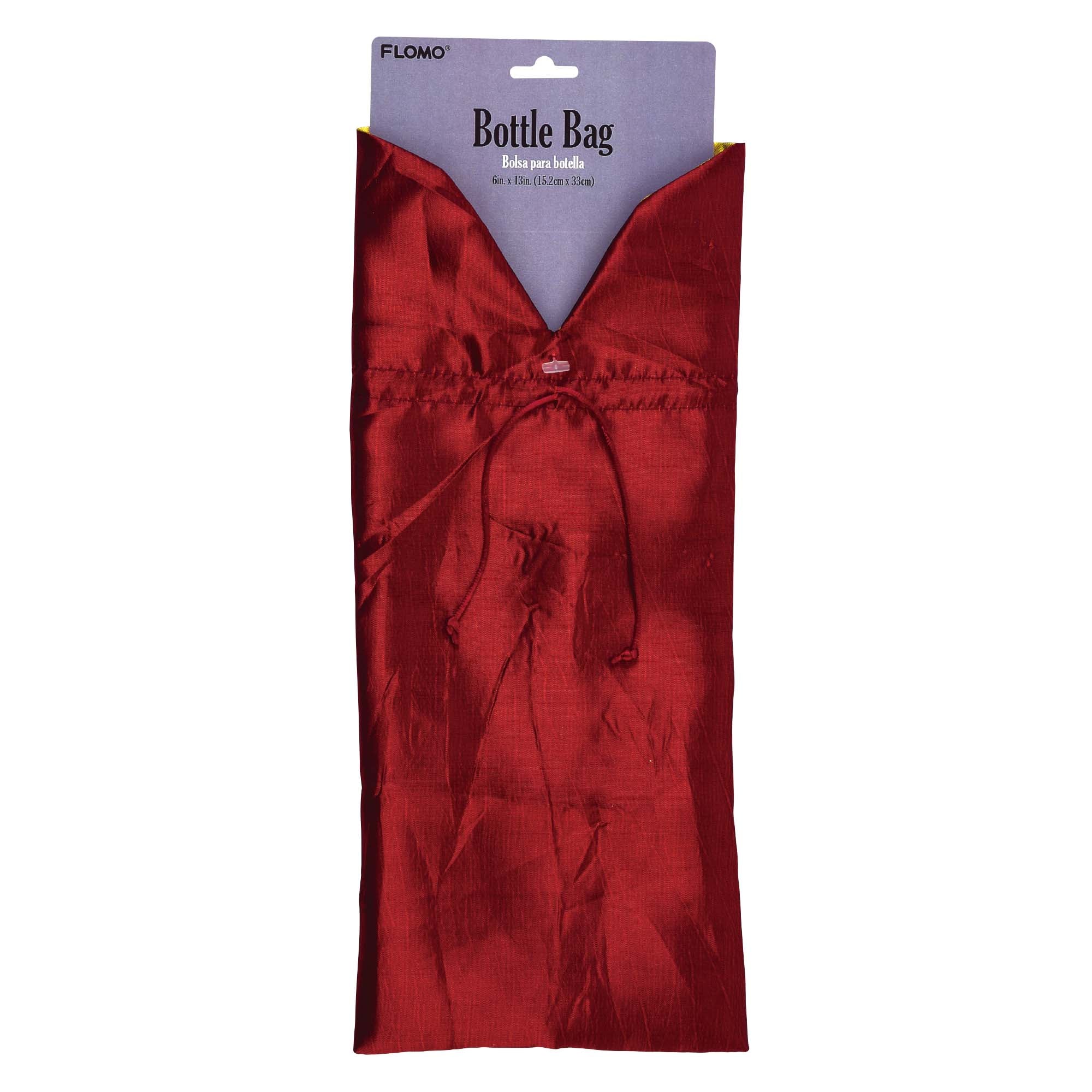 Thanksgiving Fabric Bottle Bag 6 X 13 Inches - Set of 3 Assorted Holiday Wine Bottle Carriers for Gifts, Parties & Festive Celebrations