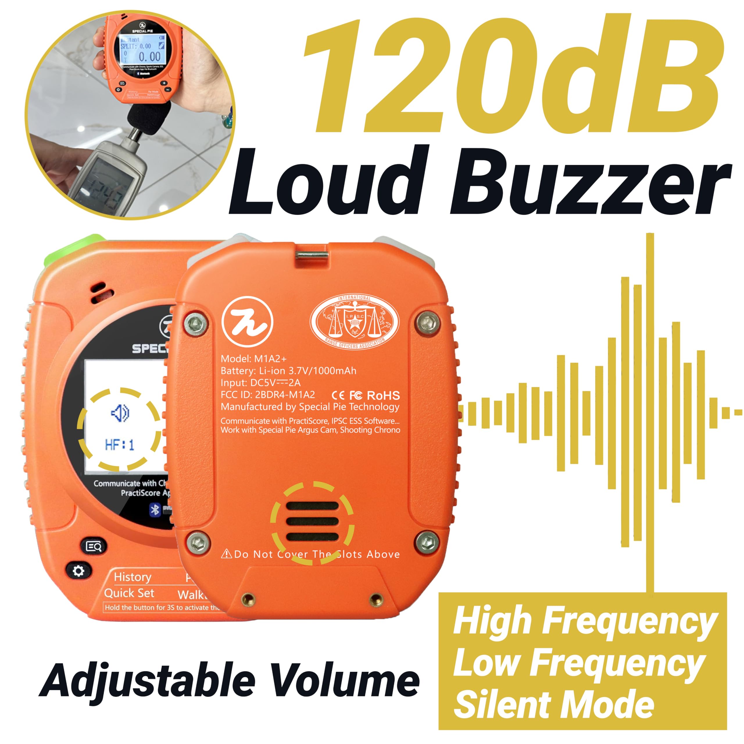 Professional Shot Timer for Firearms Training - Loud Buzzer Shooting Timer with Belt Clip | Perfect for USPSA, IPSC, IDPA Competitions & Range Practice | Improve Shooting Accuracy & Speed