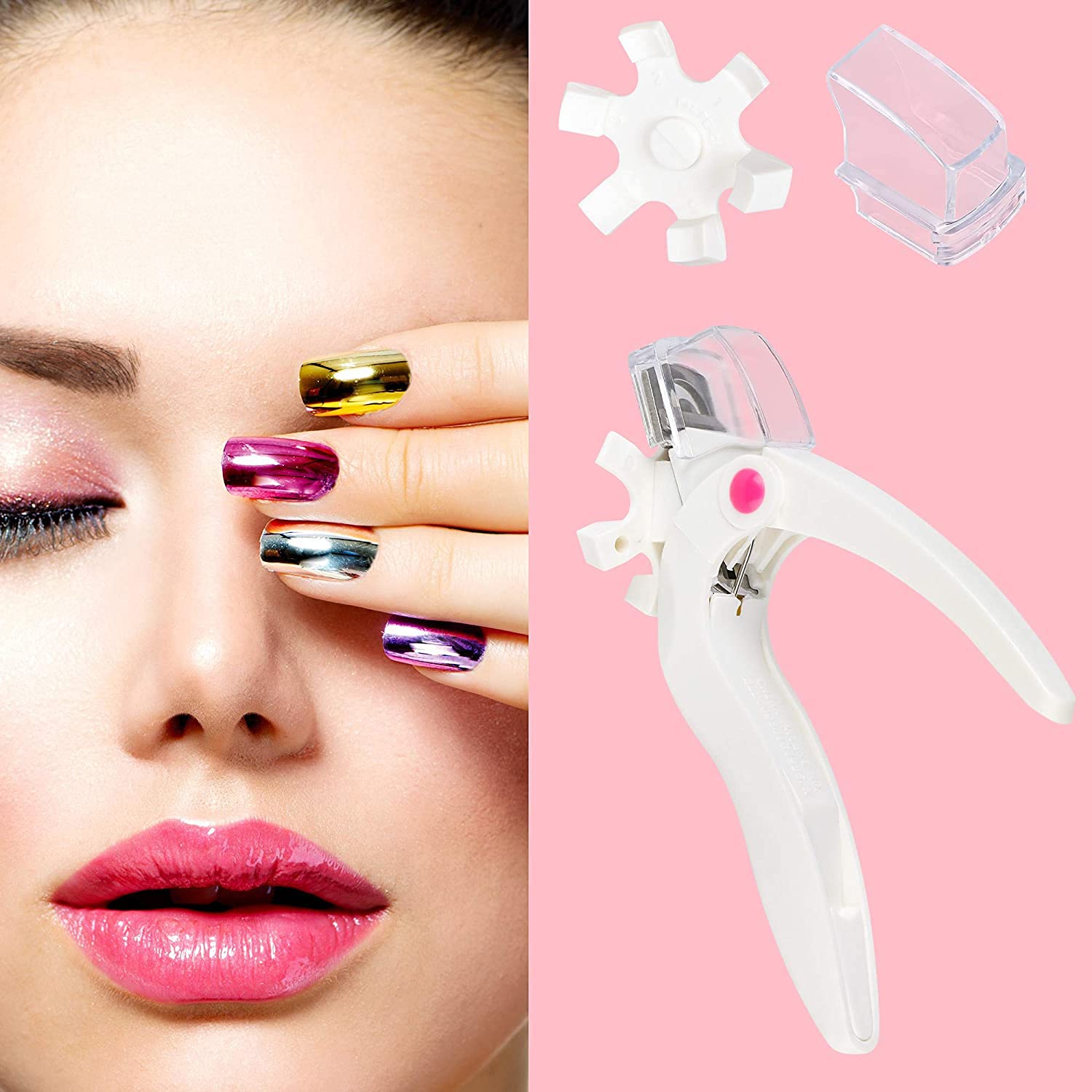 KIRA Professional Acrylic Nail Clipper - Adjustable Stainless Steel Gel Nail Tip Cutter with U-Shaped Blade - False Nail Trimmer for Manicure & Nail Art (White) - Perfect for Salon, Home Use & DIY Nail Extensions