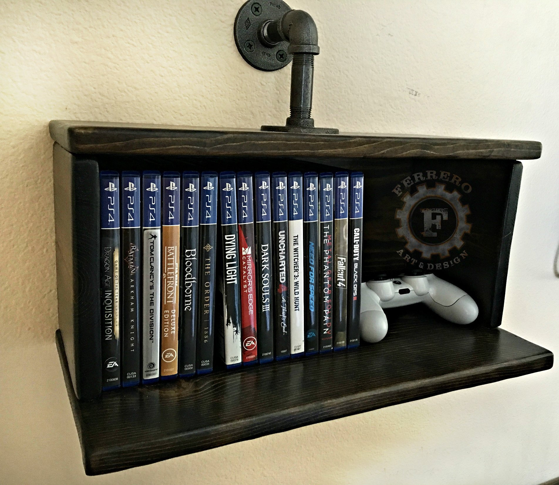 **Industrial Pipe Wall Shelf - Rustic Wood & Metal Floating Shelves for Home & Office Decor | Steampunk Style Display Shelf for Living Room, Bedroom, Kitchen & Bathroom Storage**