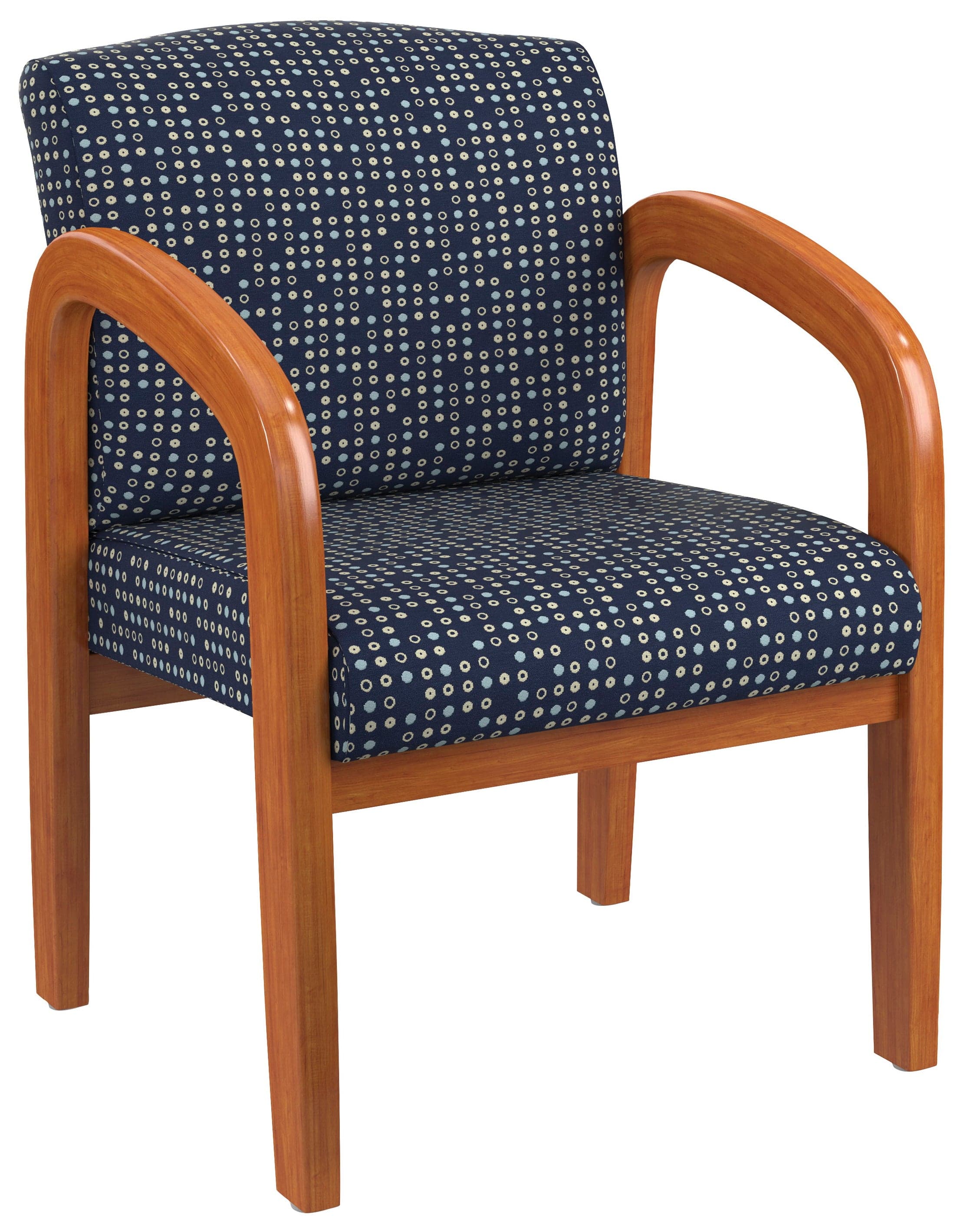 Work Smart Medium Oak Finish Wood Visitors Chair [WD380] - Comfortable Office Guest Seating for Reception & Conference Rooms