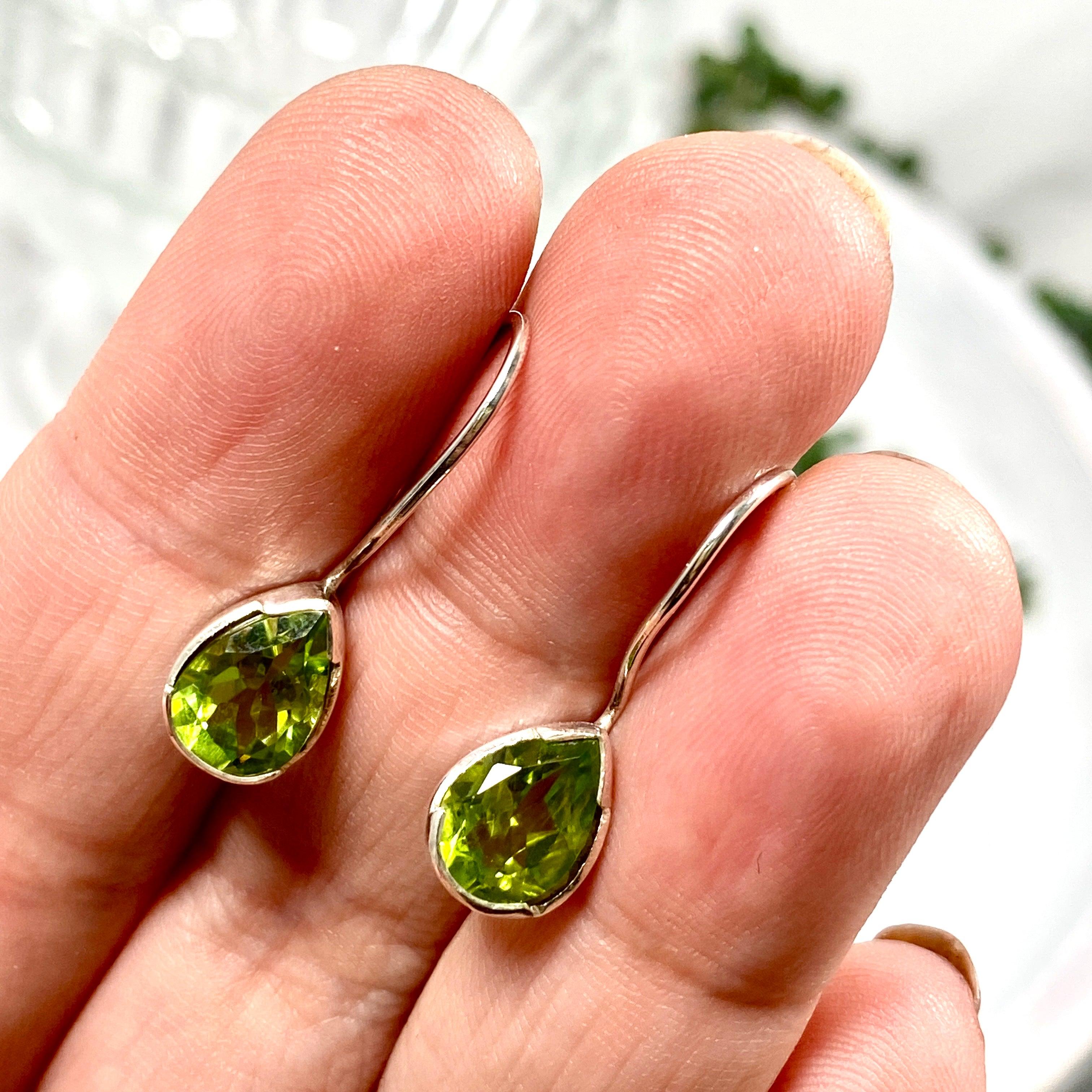 Peridot Faceted Teardrop Earrings - 14K Gold Plated Dangle Drop Earrings for Women, Gift for Her | Perfect for Weddings, Parties & Special Occasions