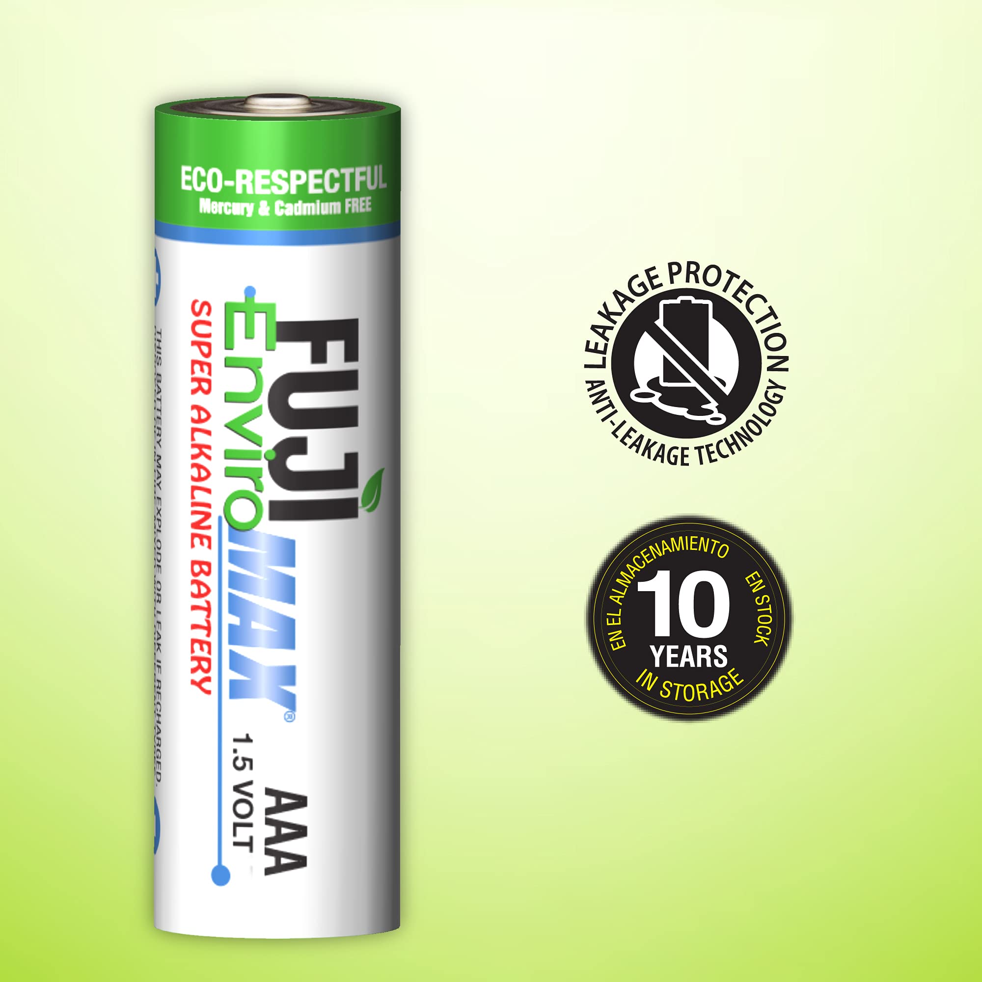 Fuji Batteries 4400BP2 EnviroMax AAA Super Alkaline Batteries (2 Pack) - Long-Lasting Power for Remote Controls, Toys & Electronics