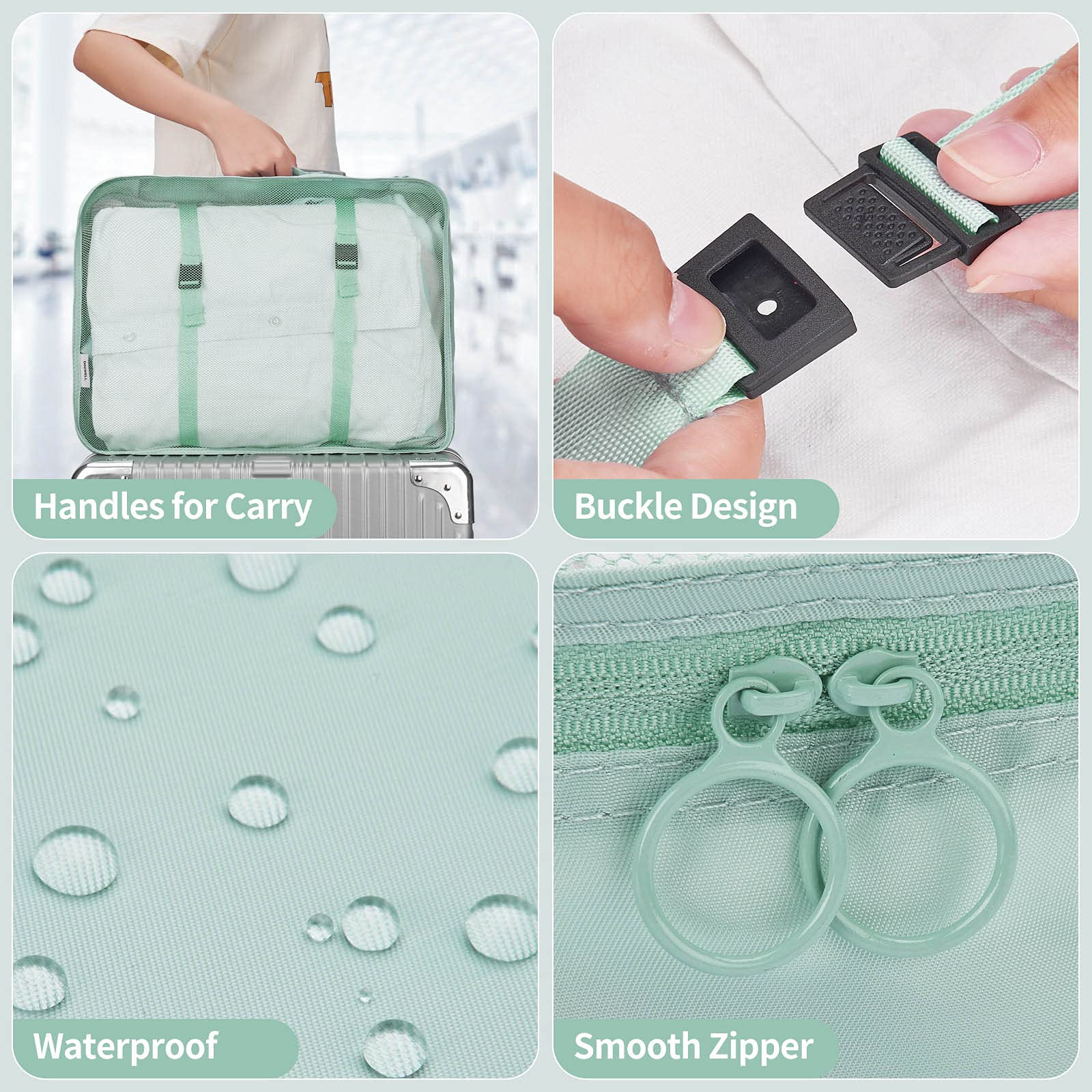 HiDay 7-Piece Packing Cubes Set - Travel Luggage Organizers for Suitcases, Backpacks & Daily Storage | Perfect for Business Trips, Vacations & Home Organization
