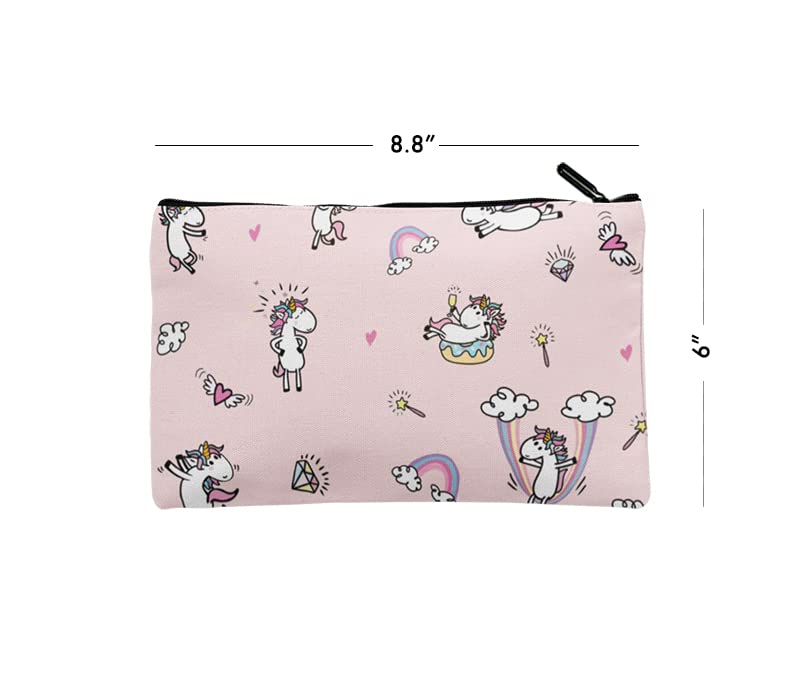 Multipurpose Canvas Pouch for Travel - Waterproof Cosmetic Bag, Stationery Organizer, Gadget Case, Handbag Accessory | Perfect for Daily Use, Business Trips & Outdoor Adventures (Unicon)