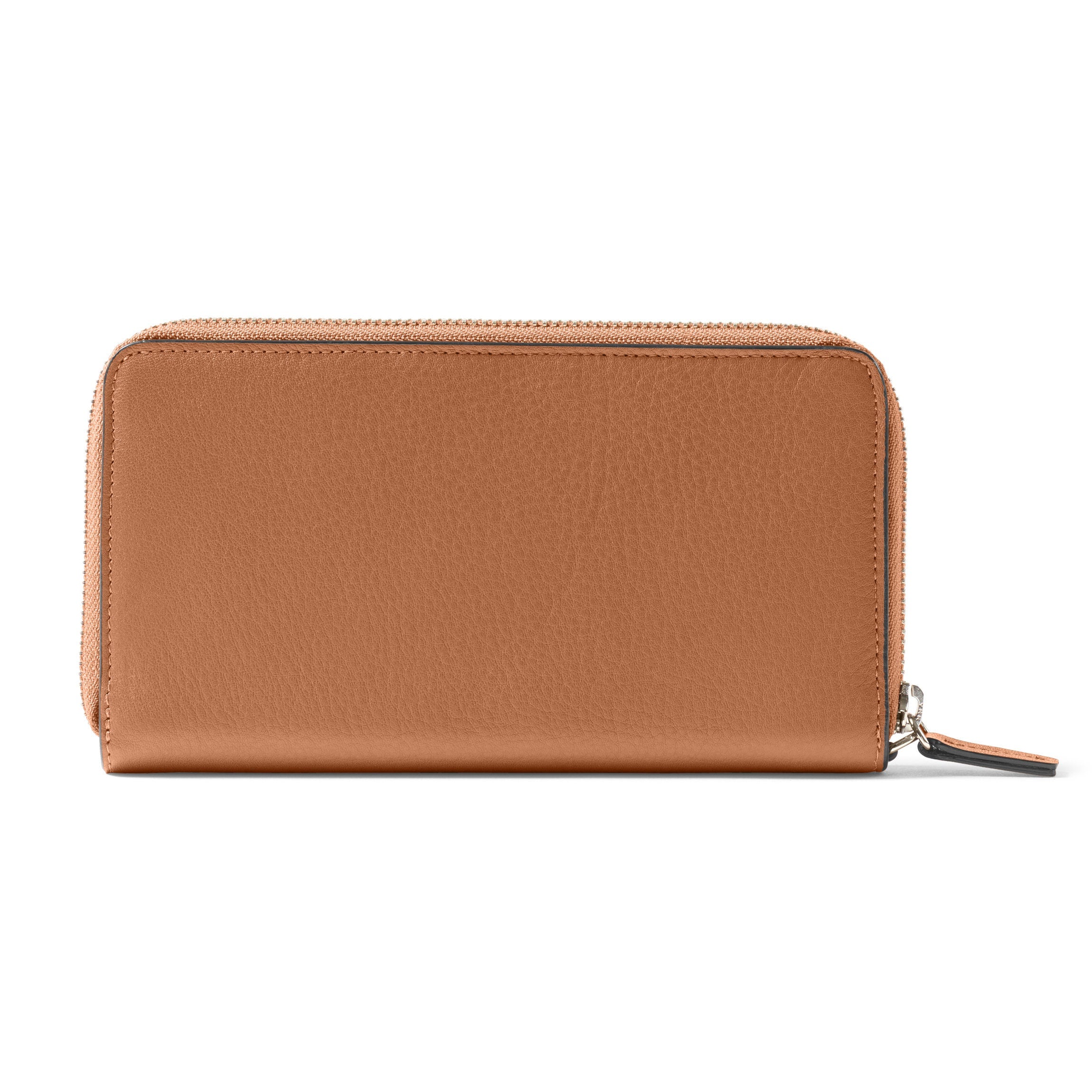 Genuine Leather Windsor Flat Zip Wallet for Men - Slim RFID Blocking Bifold Wallet with Money Clip - Perfect for Travel, Business & Everyday Use (Cognac)