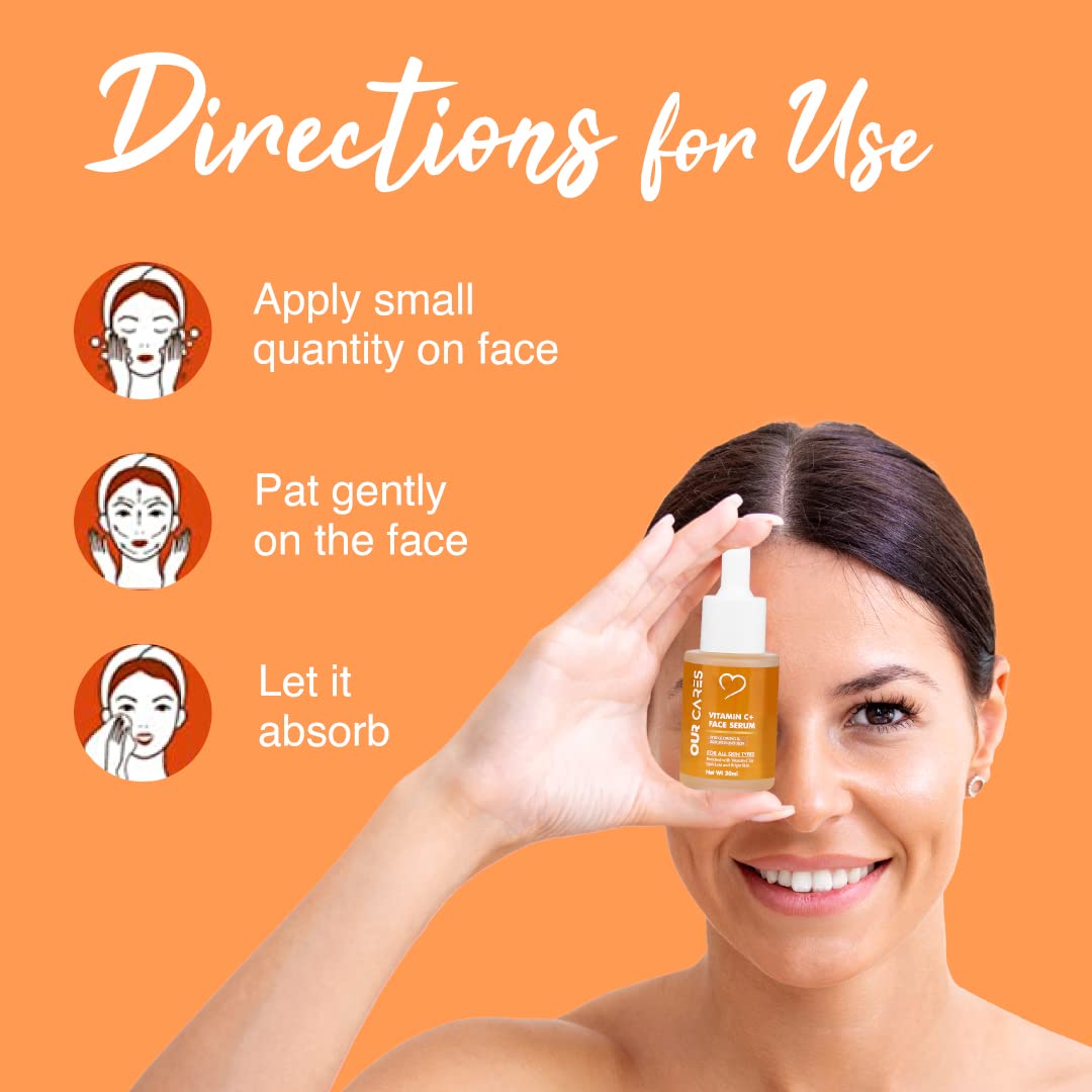 OURCARES 20% Vitamin C Face Serum for Healthy Glowing Skin - Reduces Dark Spots, Acne & Blackheads - Brightening Skin Booster with Antioxidants | Non-Irritating Formula | 30ml | Perfect for Morning Skincare Routine & Anti-Aging Treatment
