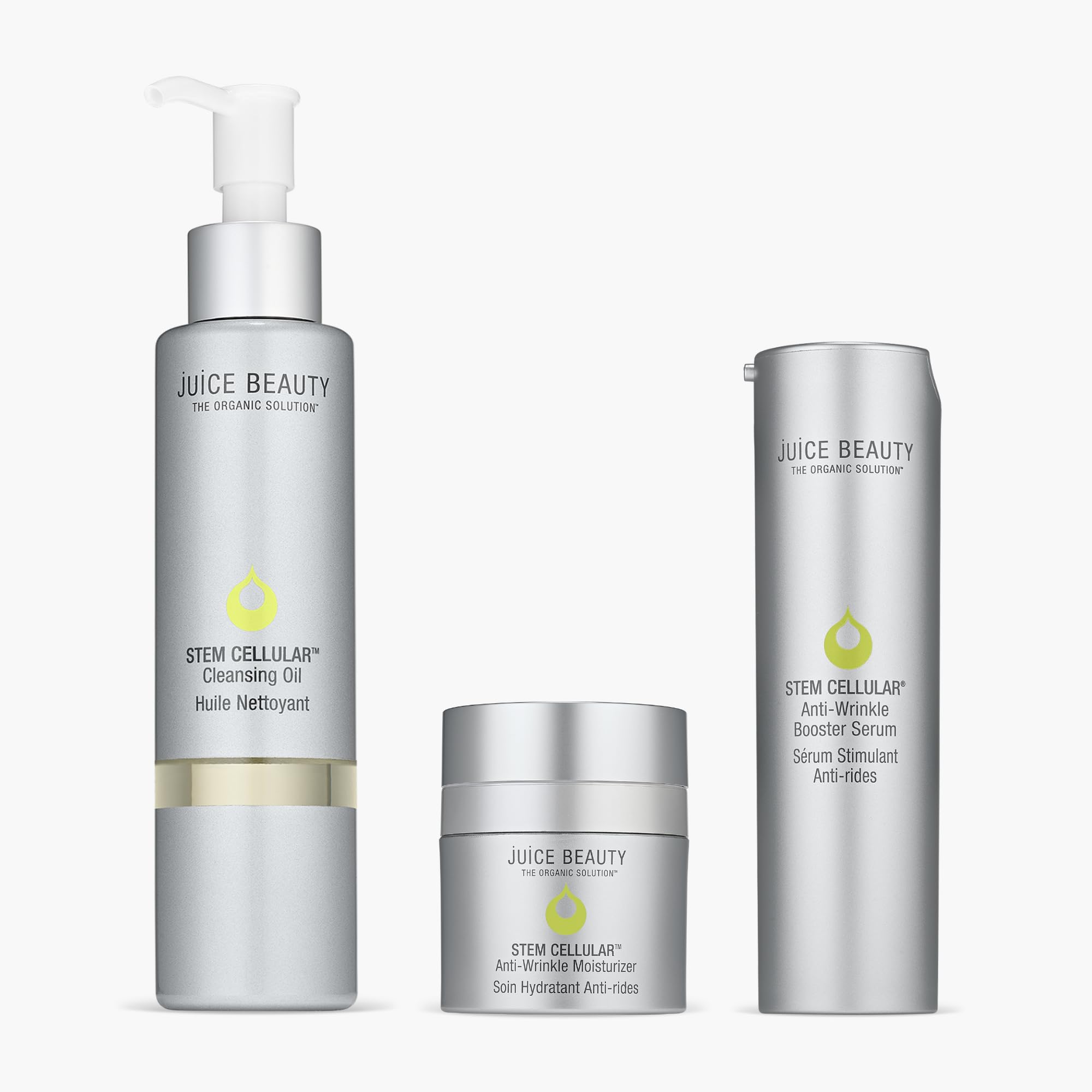 Juice Beauty 3-Step Age Defying Skincare Set for Fine Lines & Wrinkles - Cleansing Oil, Anti-Wrinkle Moisturizer & Serum - Vegan, Cruelty-Free - Perfect for Daily Anti-Aging Routine & Sensitive Skin Care
