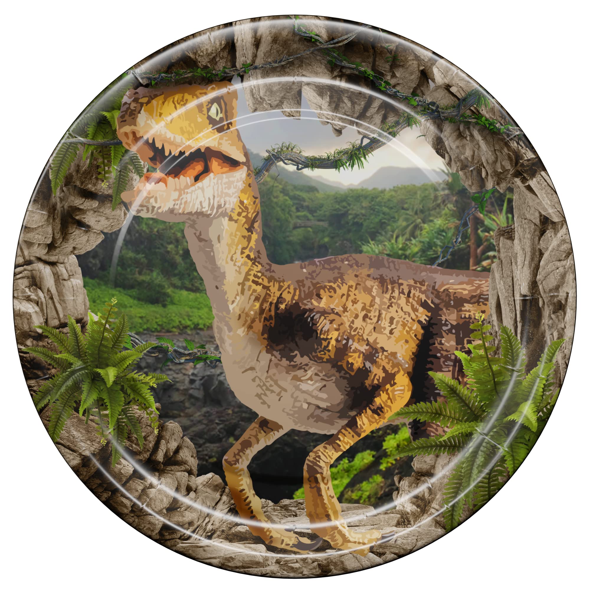Dinosaur Party Supplies Set (109 Pcs) - Disposable Dinosaur-Themed Tableware Kit with Plates, Napkins, Banner, Forks & Spoons - Perfect for Kids Birthday Parties, Baby Showers & Themed Events (Serves 20 Guests)
