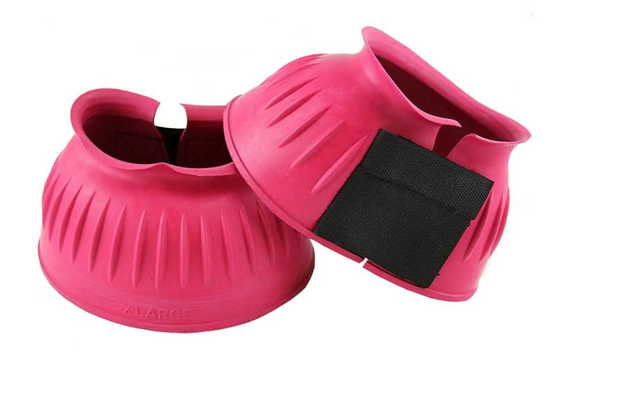 Double Velcro Ribbed Rubber Bell Boots for Horses - Durable & Secure Hoof Protection for Riding, Training & Turnout
