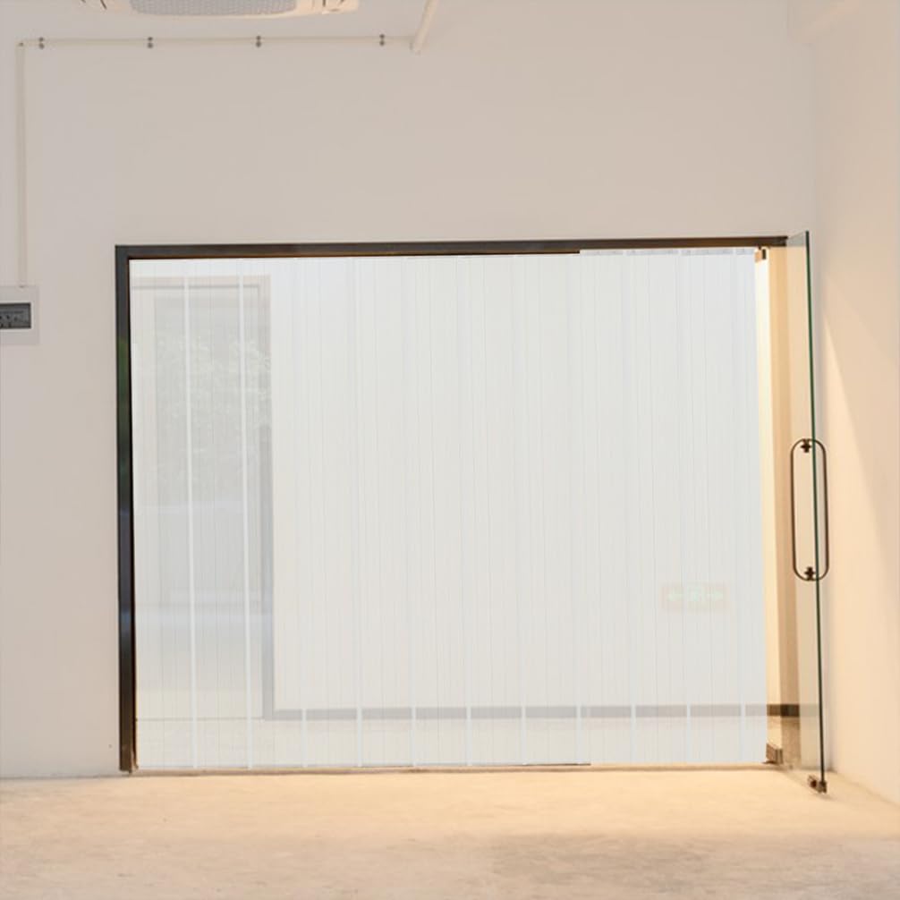 Clear Plastic Vinyl Strip Curtain for Freezer Doors - Commercial Cooler & Warehouse Insulated Door Curtain - Energy Saving, Temperature Control - Perfect for Restaurants, Grocery Stores & Cold Storage Facilities