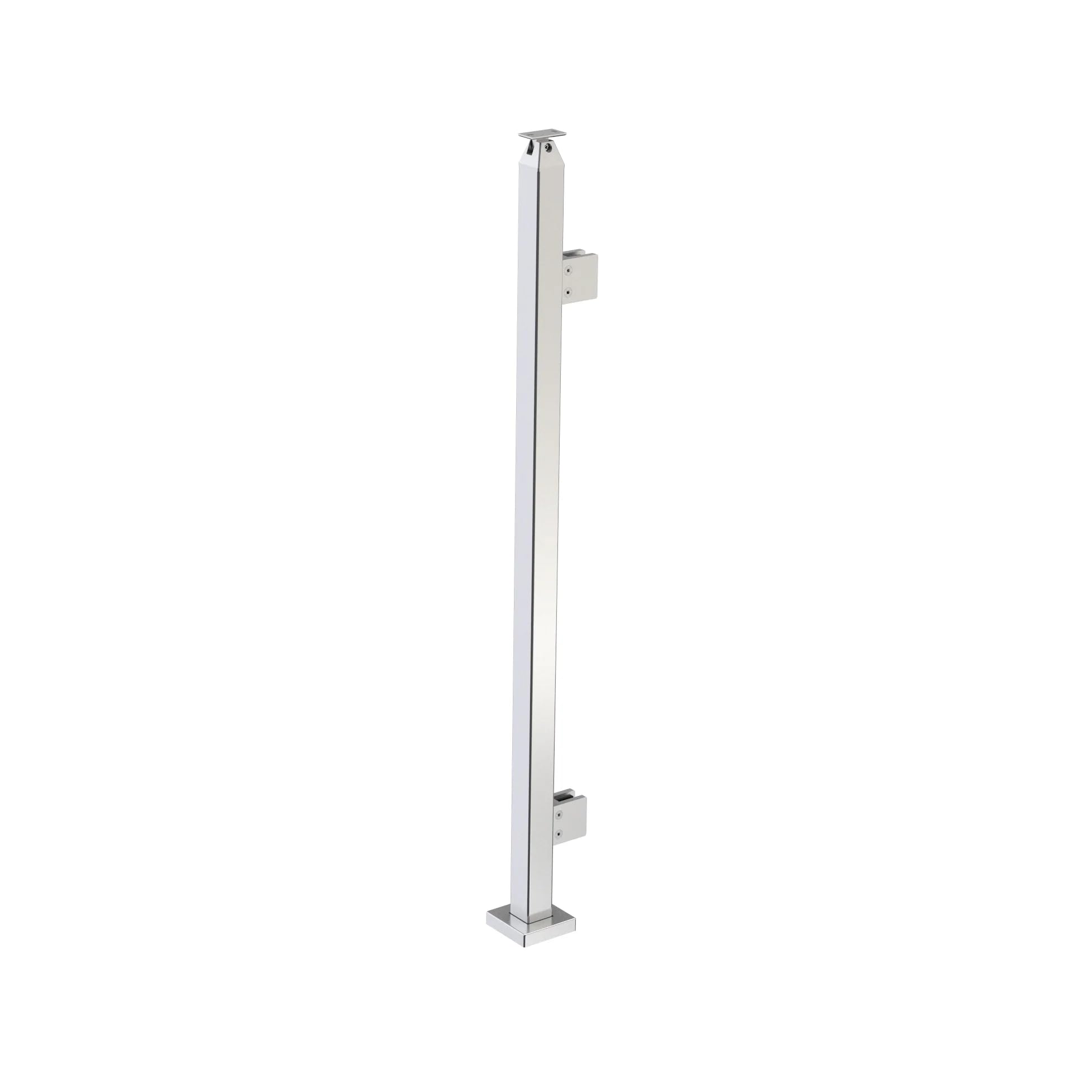 Stainless Steel 316 Glass Railing Post - Heavy Duty Square Surface Handrail for 3/8
