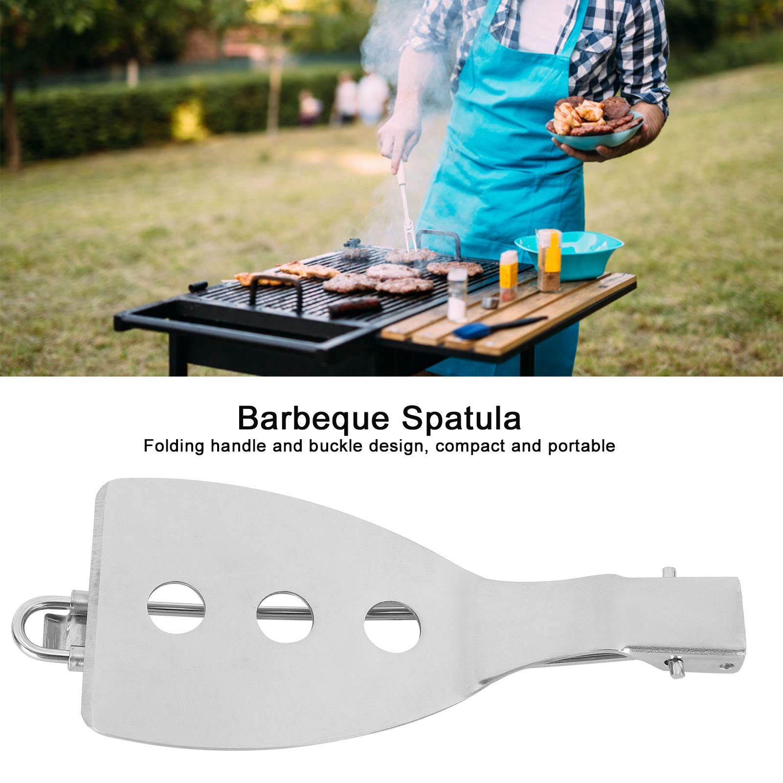Foldable Camping Spatula with Extendable Handle - Compact Mini Frying Shovel for BBQ, Picnics & Outdoor Cooking - Perfect for Camping, Hiking, Backpacking & Home Kitchen Use