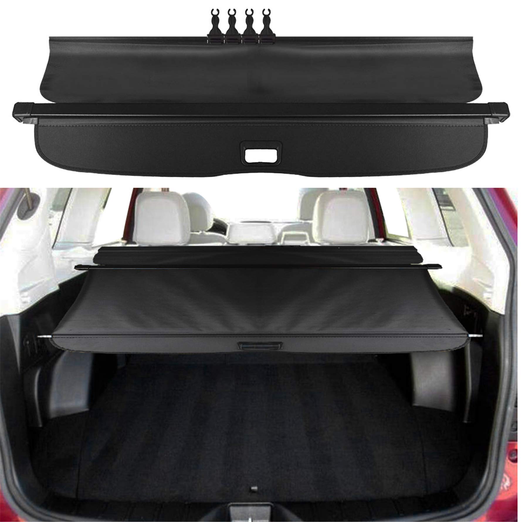 2014-2018 Subaru Forester Black Rear Trunk Cargo Cover | Manual Door Security Shade Replacement | Perfect for Road Trips & Grocery Hauling