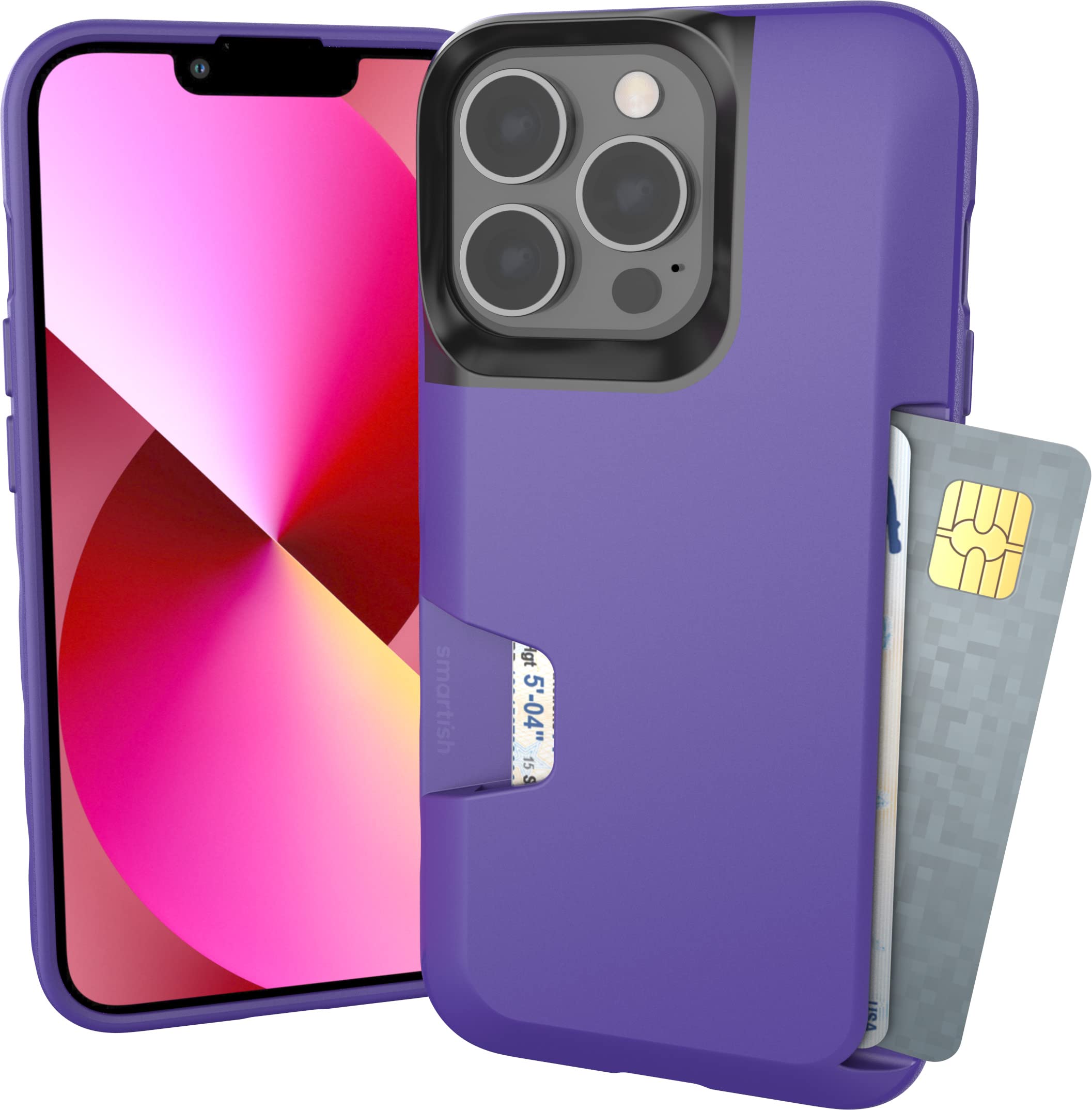Smartish iPhone 13 Pro Wallet Case Slim Protective Cover with Credit Card Holder | Wallet Slayer Vol.1 | Durable Phone Case for Everyday Use, Travel & Business