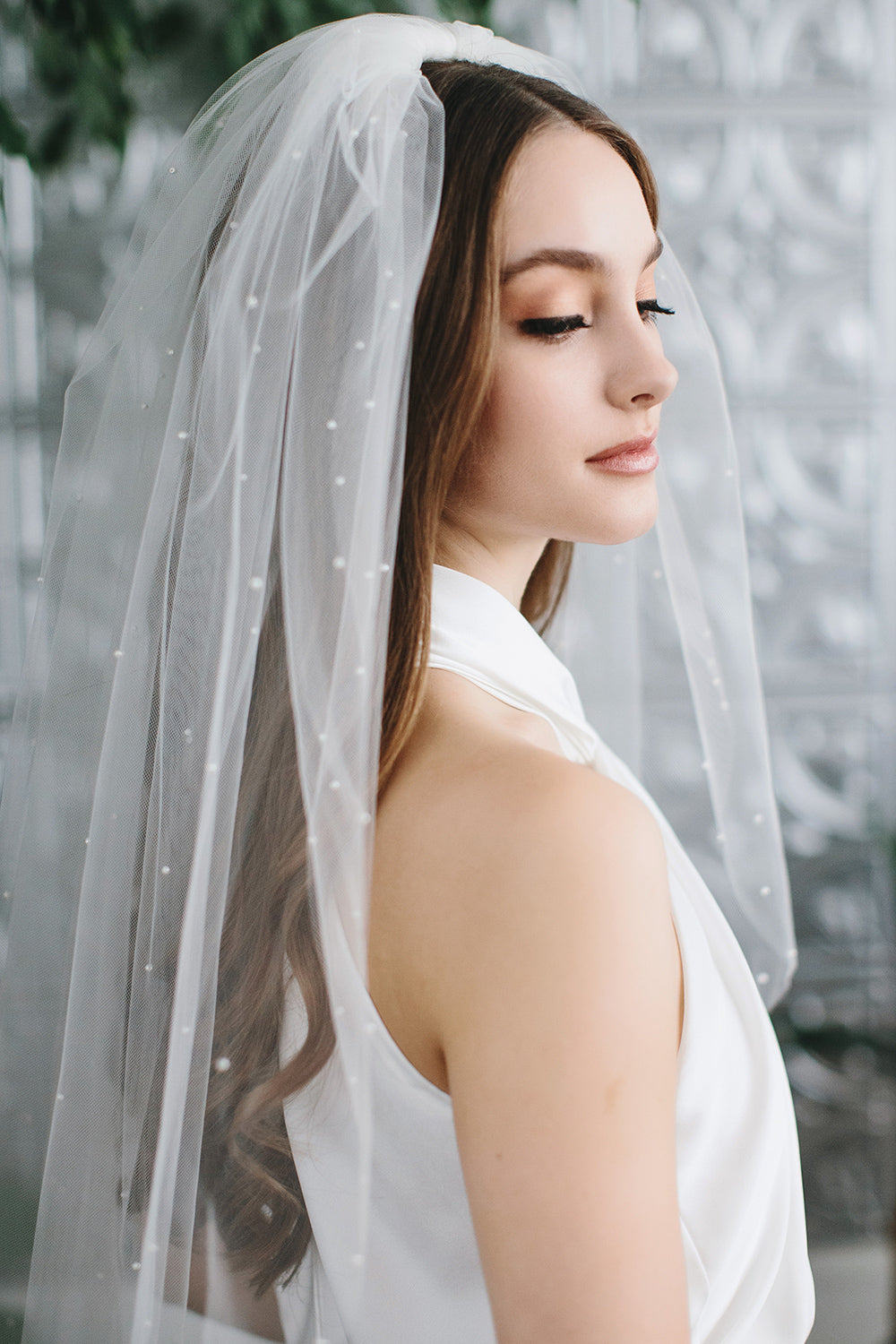 Marcela Scattered Pearl Veil - Elegant Bridal Accessory for Weddings, Prom & Special Occasions | Handmade Pearl Hairpiece with Delicate Beading