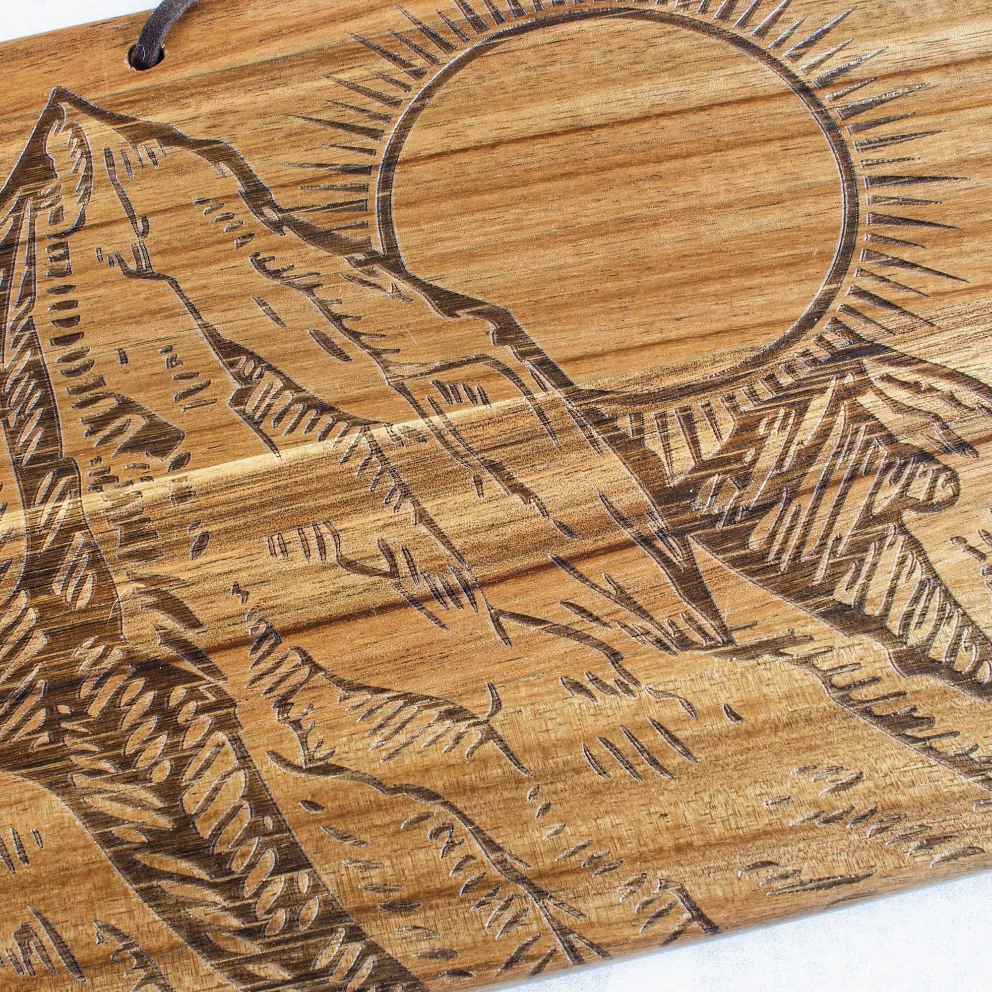 Premium Montana Wood Cutting Board - Rock & Branch® Origins Series - Handcrafted Hardwood Chopping Block for Kitchen, Charcuterie & Serving - Perfect for Chefs, Home Cooks & Entertaining