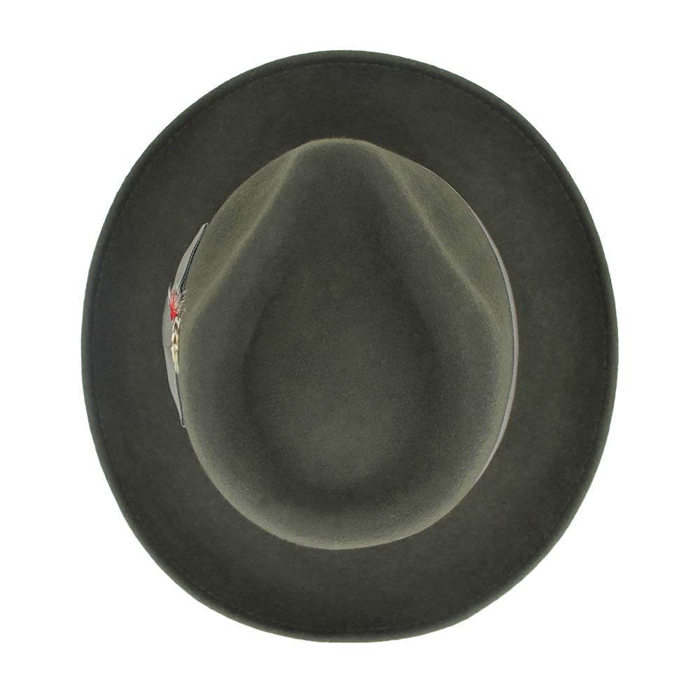 Crushable Wool Fedora Hat for Men - Stain Resistant, Black/Grey/Navy/Brown - Perfect for Outdoor & Casual Wear
