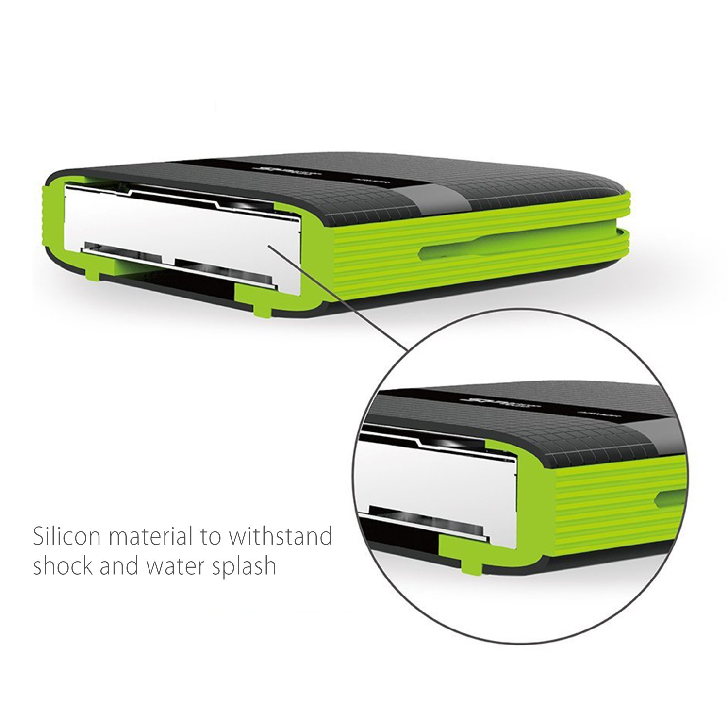 Silicon Power Armor A60 5TB Rugged External Hard Drive - USB 3.0/USB-C, Military-Grade Shockproof & Water-Resistant Portable HDD for PC, Mac, iPad Pro (Black) - Perfect for Outdoor Adventures, Business Travel & Data Backup